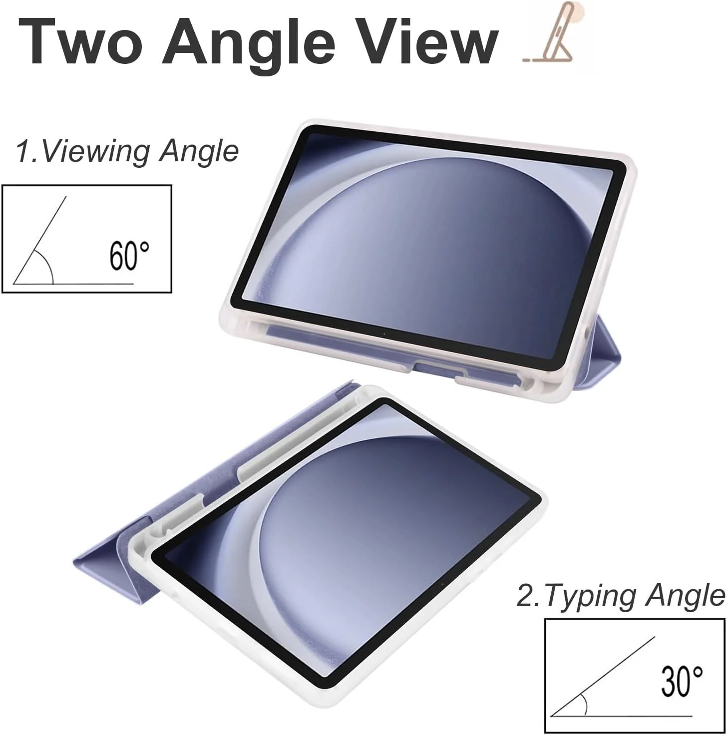 کاور شفاف تبلت سازگار با سامسونگ گلکسی تب A9 پلاس SM-X210/SM-216/SM-X218 11 اینچی، کاور باریک TPU با قابلیت بیدار/خواب خودکار، کاور محافظ سبک وزن هوشمند با جای مدادی، ضد ضربه. بنفش کاور شفاف تبلت سازگار با سامسونگ گلکسی تب A9 پلاس SM-X210/SM-216/SM-X218 11 اینچی، کاور باریک TPU با قابلیت بیدار/خواب خودکار، کاور محافظ سبک وزن هوشمند با جای مدادی، ضد ضربه. بنفش