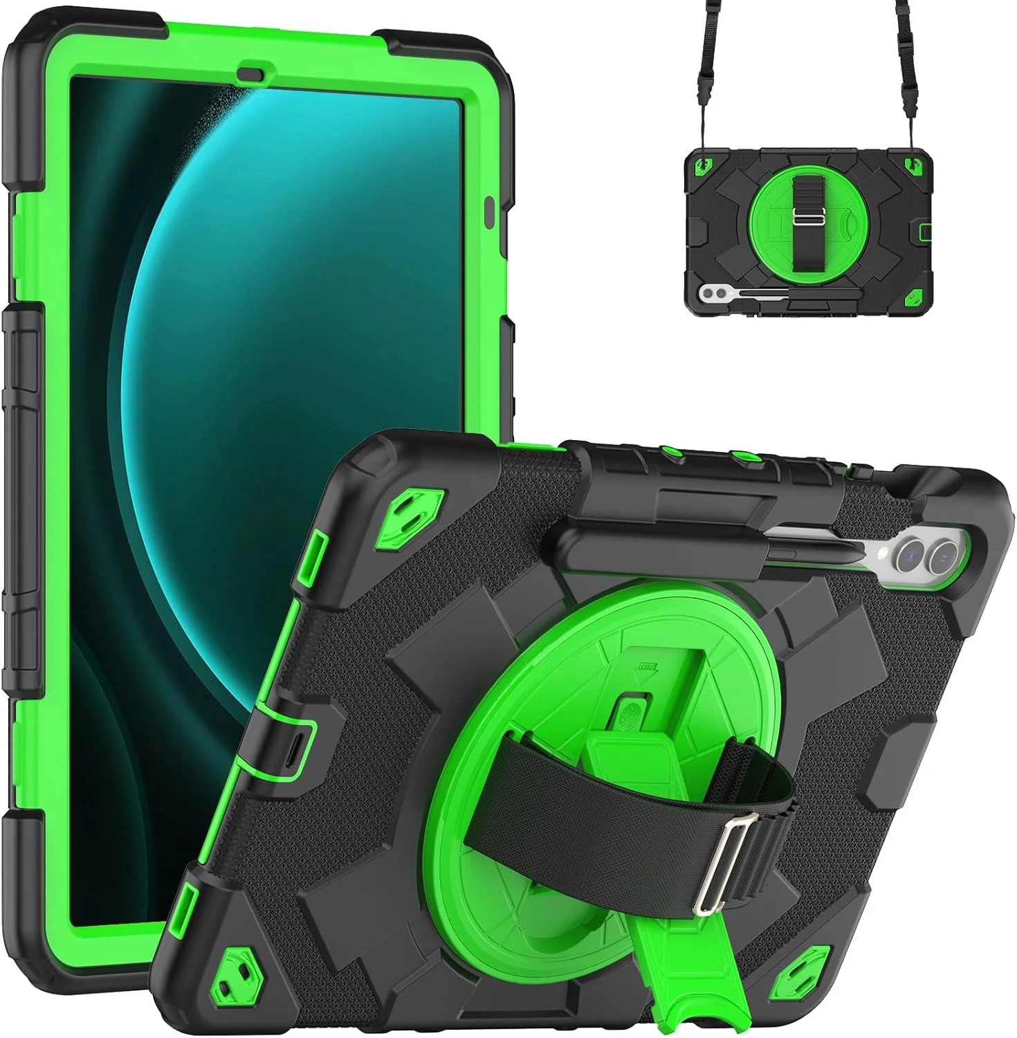 کیف تبلت nincyee برای Samsung Galaxy Tab S9 FE+ 12.4 اینچ، قاب سیلیکونی ضد ضربه و مقاوم کودکانه طرح قهرمان عنکبوتی رنگین کمانی با نگهدارنده قلم، بند شانه، پایه تاشو چرخان و بند دستی کیف تبلت nincyee برای Samsung Galaxy Tab S9 FE+ 12.4 اینچ، قاب سیلیکونی ضد ضربه و مقاوم کودکانه طرح قهرمان عنکبوتی رنگین کمانی با نگهدارنده قلم، بند شانه، پایه تاشو چرخان و بند دستی