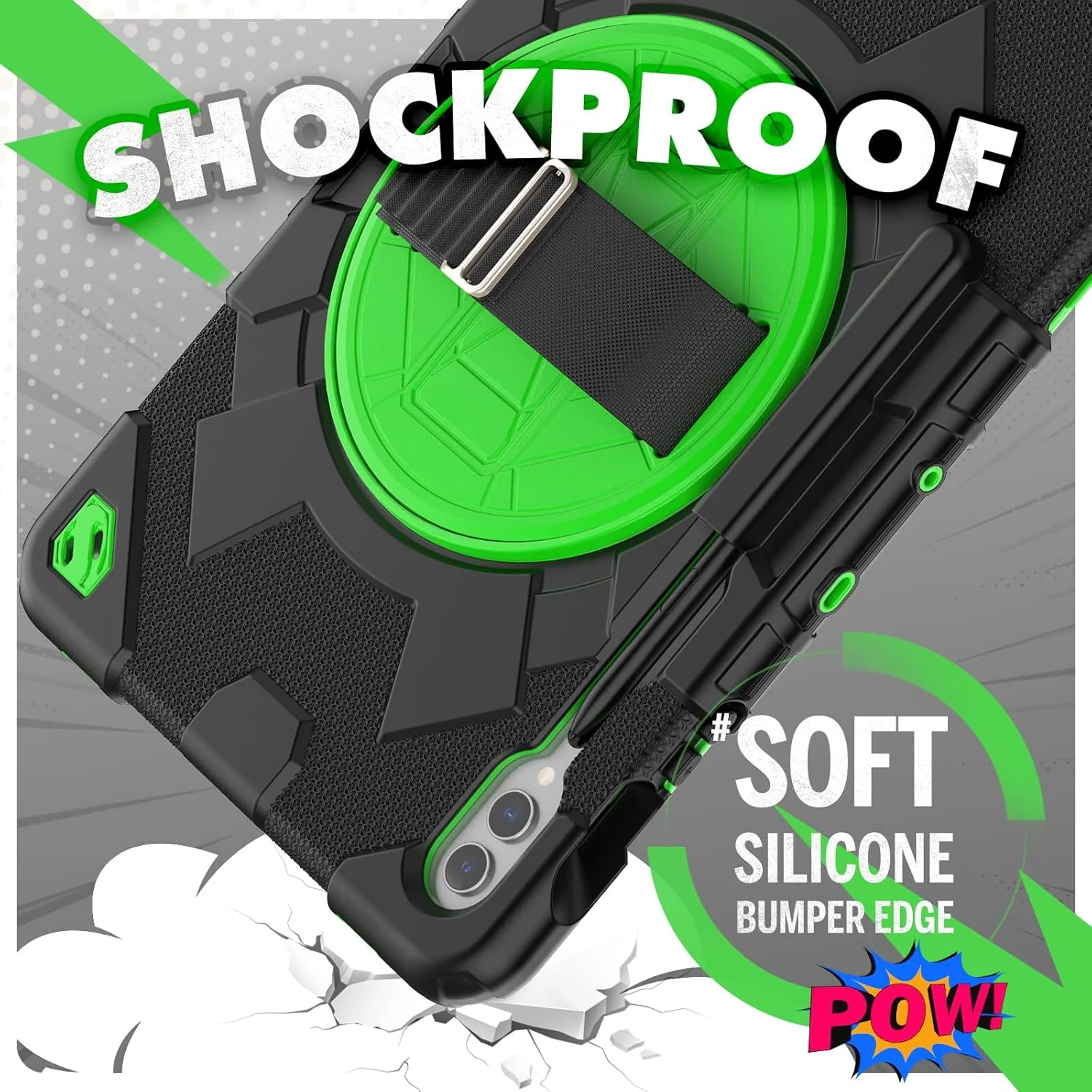 کیف تبلت nincyee برای Samsung Galaxy Tab S9 FE+ 12.4 اینچ، قاب سیلیکونی ضد ضربه و مقاوم کودکانه طرح قهرمان عنکبوتی رنگین کمانی با نگهدارنده قلم، بند شانه، پایه تاشو چرخان و بند دستی کیف تبلت nincyee برای Samsung Galaxy Tab S9 FE+ 12.4 اینچ، قاب سیلیکونی ضد ضربه و مقاوم کودکانه طرح قهرمان عنکبوتی رنگین کمانی با نگهدارنده قلم، بند شانه، پایه تاشو چرخان و بند دستی