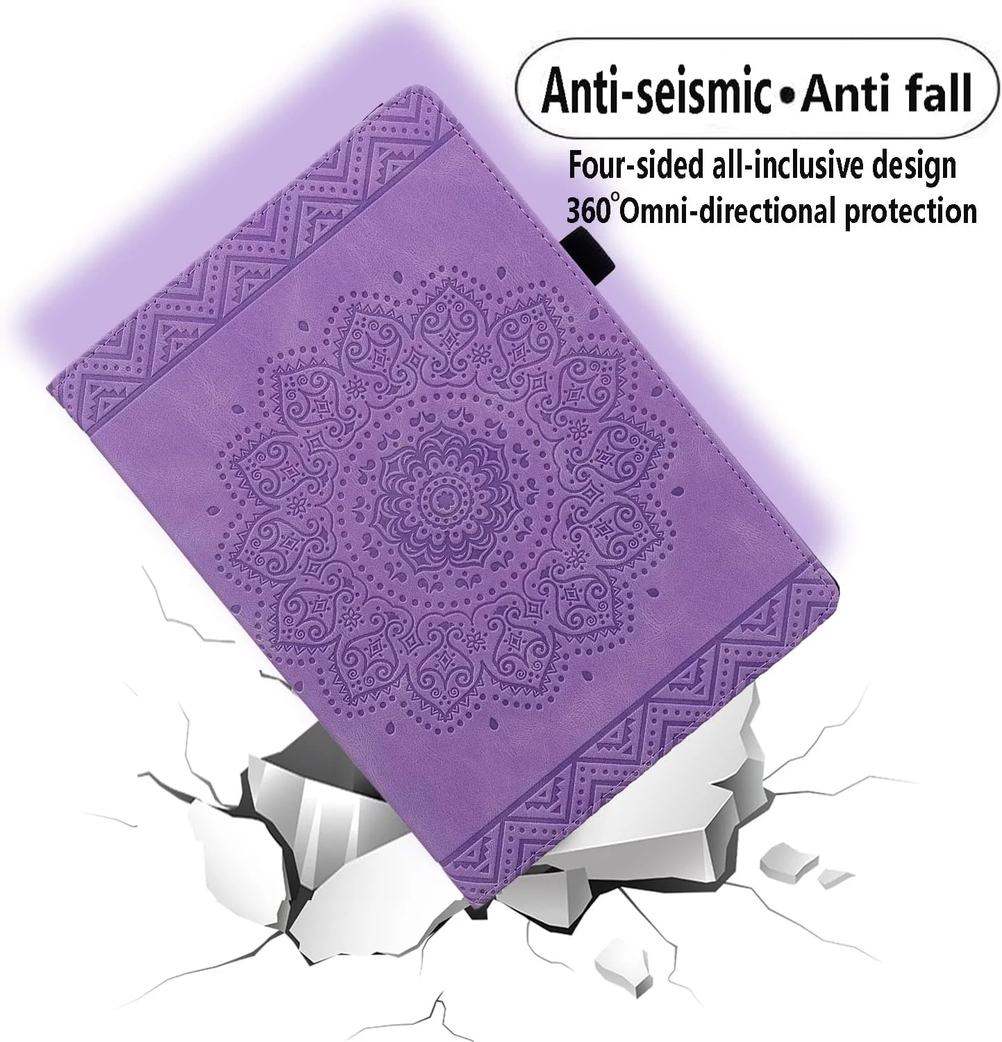 کیف تبلت Rosbtib برای سامسونگ گلکسی تب A9 8.7 اینچ 2023، کیف محافظ چرمی PU، استند چند منظوره با جای کارت، طرح برجسته ماندالا، سامسونگ گلکسی تب A9 - بنفش کیف تبلت Rosbtib برای سامسونگ گلکسی تب A9 8.7 اینچ 2023، کیف محافظ چرمی PU، استند چند منظوره با جای کارت، طرح برجسته ماندالا، سامسونگ گلکسی تب A9 - بنفش