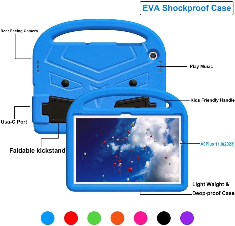 کیف تبلت نیکاکیو مناسب برای تبلت سامسونگ گلکسی A9 پلاس 2023 (SM-X216B)، مناسب کودکان، دارای دسته با استند، پوشش فوم EVA ایمن، سبک وزن، پوشش محافظ ضد ضربه، آبی کیف تبلت نیکاکیو مناسب برای تبلت سامسونگ گلکسی A9 پلاس 2023 (SM-X216B)، مناسب کودکان، دارای دسته با استند، پوشش فوم EVA ایمن، سبک وزن، پوشش محافظ ضد ضربه، آبی