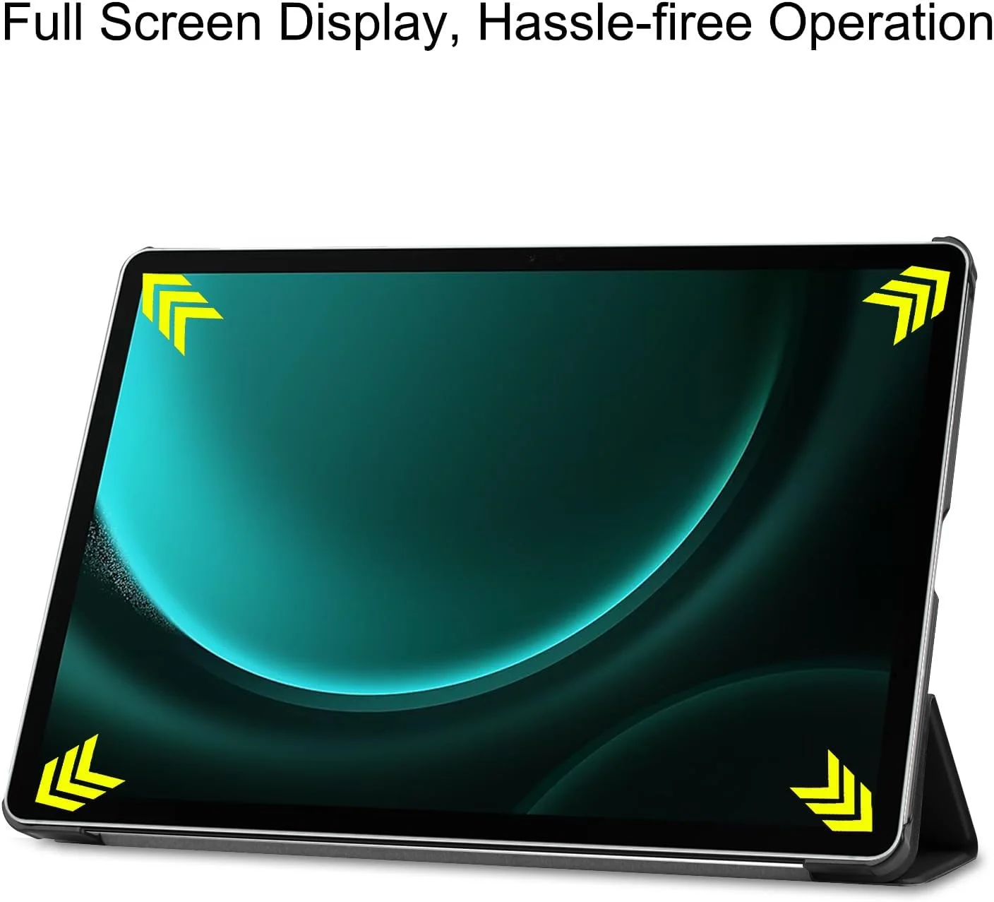 کاور تبلت RanTuo برای سامسونگ گلکسی تب S9 FE پلاس، چرم PU، سبک و نازک، ضد آب، ضد گرد و غبار، کاور محافظ ضد افتادن برای سامسونگ گلکسی تب S9 FE پلاس. (مشکی)