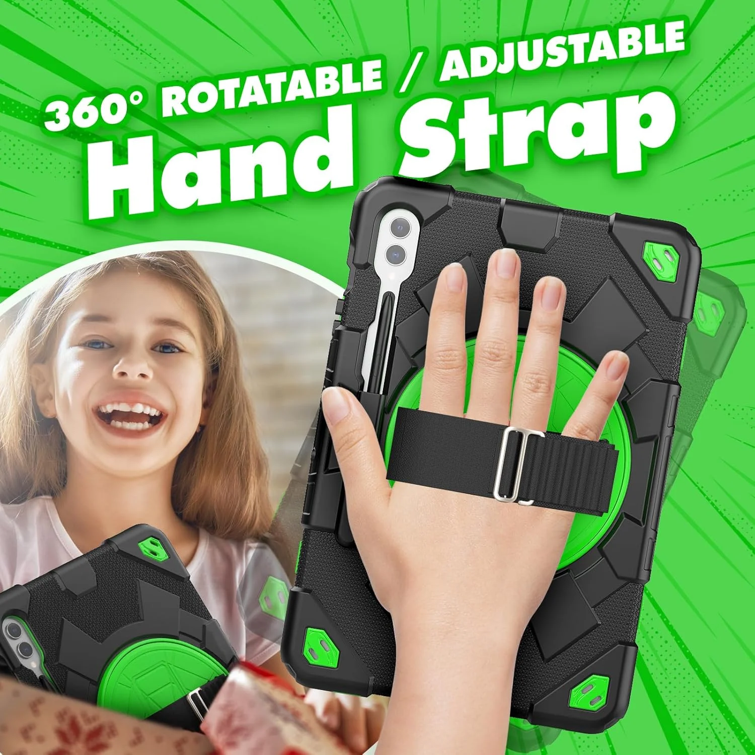 کیف تبلت nincyee برای Samsung Galaxy Tab S9 FE+ 12.4 اینچ، قاب سیلیکونی ضد ضربه و مقاوم کودکانه طرح قهرمان عنکبوتی رنگین کمانی با نگهدارنده قلم، بند شانه، پایه تاشو چرخان و بند دستی کیف تبلت nincyee برای Samsung Galaxy Tab S9 FE+ 12.4 اینچ، قاب سیلیکونی ضد ضربه و مقاوم کودکانه طرح قهرمان عنکبوتی رنگین کمانی با نگهدارنده قلم، بند شانه، پایه تاشو چرخان و بند دستی