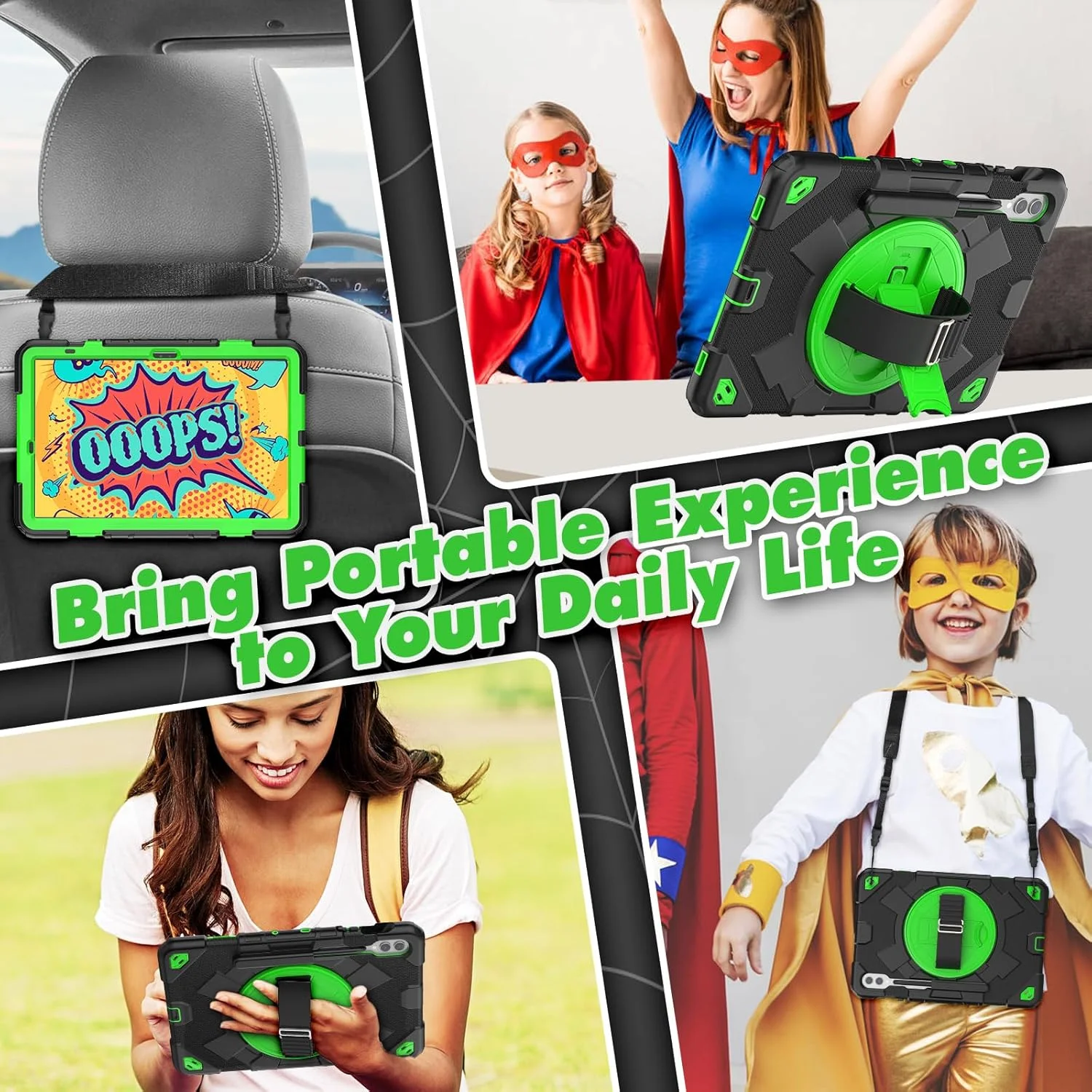 کیف تبلت nincyee برای Samsung Galaxy Tab S9 FE+ 12.4 اینچ، قاب سیلیکونی ضد ضربه و مقاوم کودکانه طرح قهرمان عنکبوتی رنگین کمانی با نگهدارنده قلم، بند شانه، پایه تاشو چرخان و بند دستی کیف تبلت nincyee برای Samsung Galaxy Tab S9 FE+ 12.4 اینچ، قاب سیلیکونی ضد ضربه و مقاوم کودکانه طرح قهرمان عنکبوتی رنگین کمانی با نگهدارنده قلم، بند شانه، پایه تاشو چرخان و بند دستی