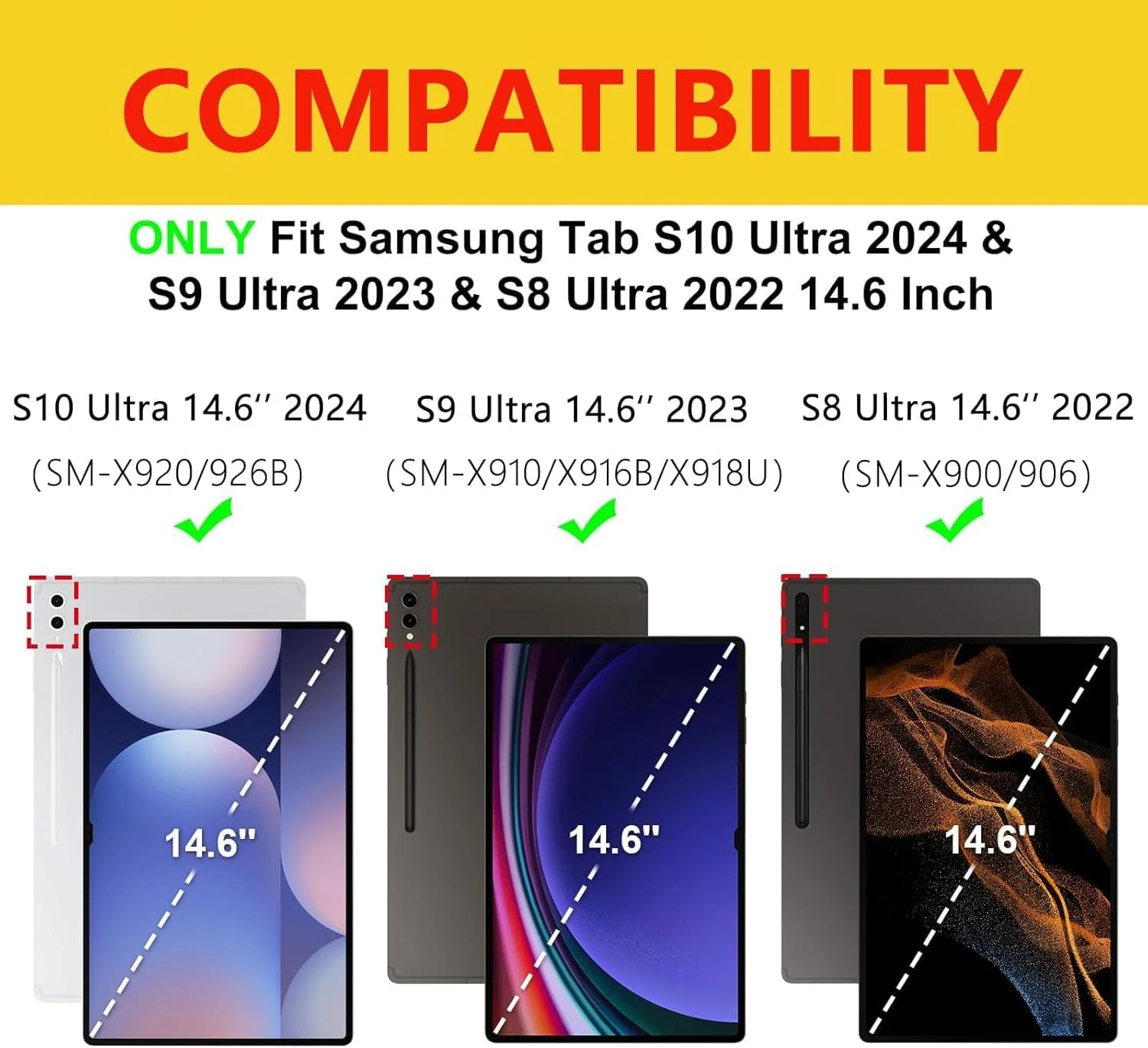 کاور کیبورد جادویی برای سامسونگ گلکسی تب S10 Ultra 14.6 اینچ (SM-X920 | SM-X926B)، کاور کیبورد بلوتوثی بی‌سیم با ترک‌پد و پایه مغناطیسی