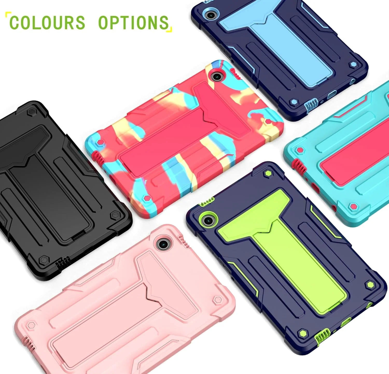 کیف تبلت مسافرتی سازگار با تبلت سامسونگ گلکسی تب A9 8.7 اینچ 2023 مدل SM-X110/X115 با پایه نگهدارنده، سه لایه، محافظ کامل بدنه، مقاوم در برابر ضربه و سقوط