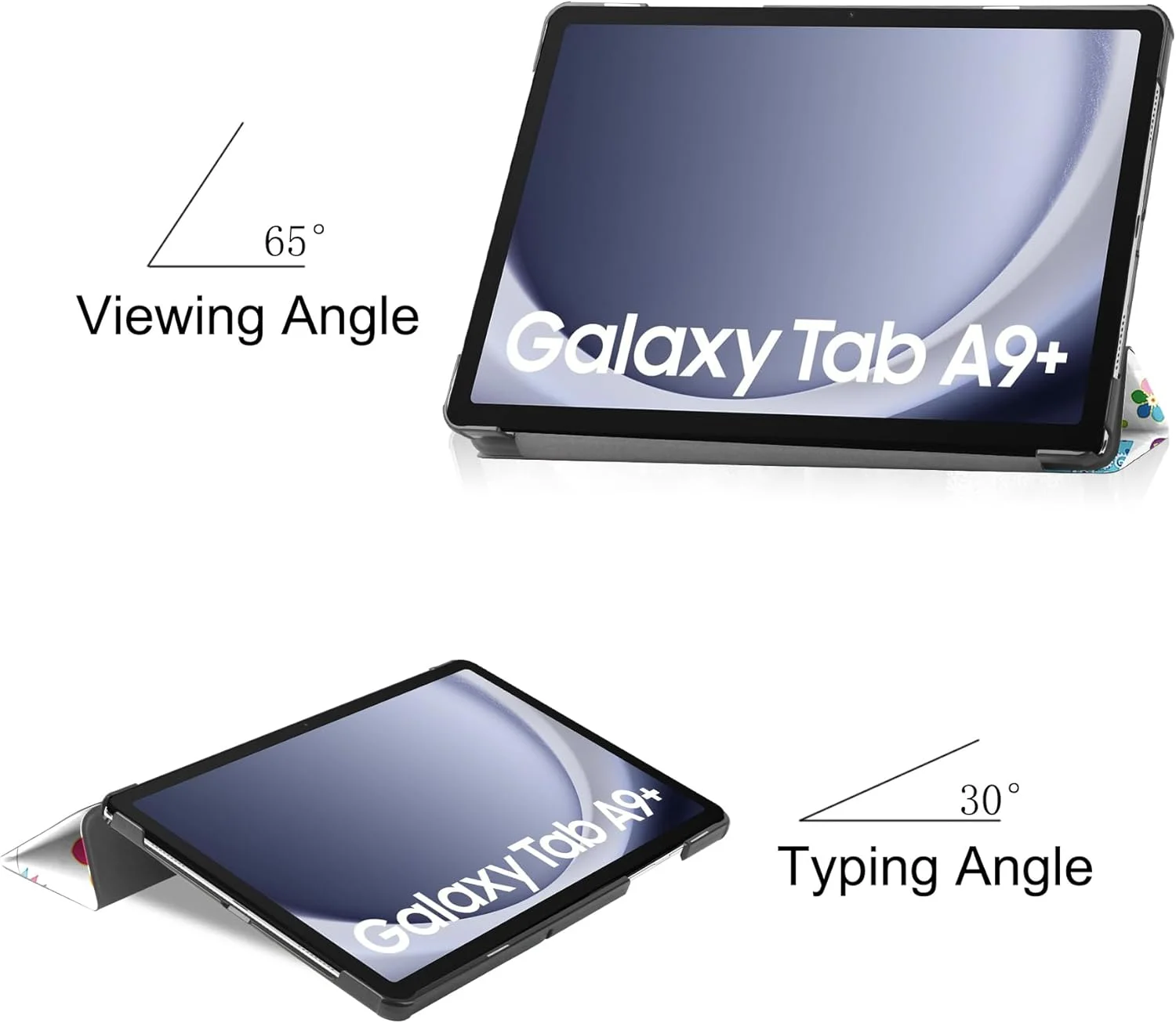 کیف تبلت RanTuo برای سامسونگ گلکسی تب A9 پلاس، چرم PU، سبک و نازک، ضد آب، ضد گرد و غبار، قاب محافظ ضد افتادن برای سامسونگ گلکسی تب A9 پلاس. (پروانه)