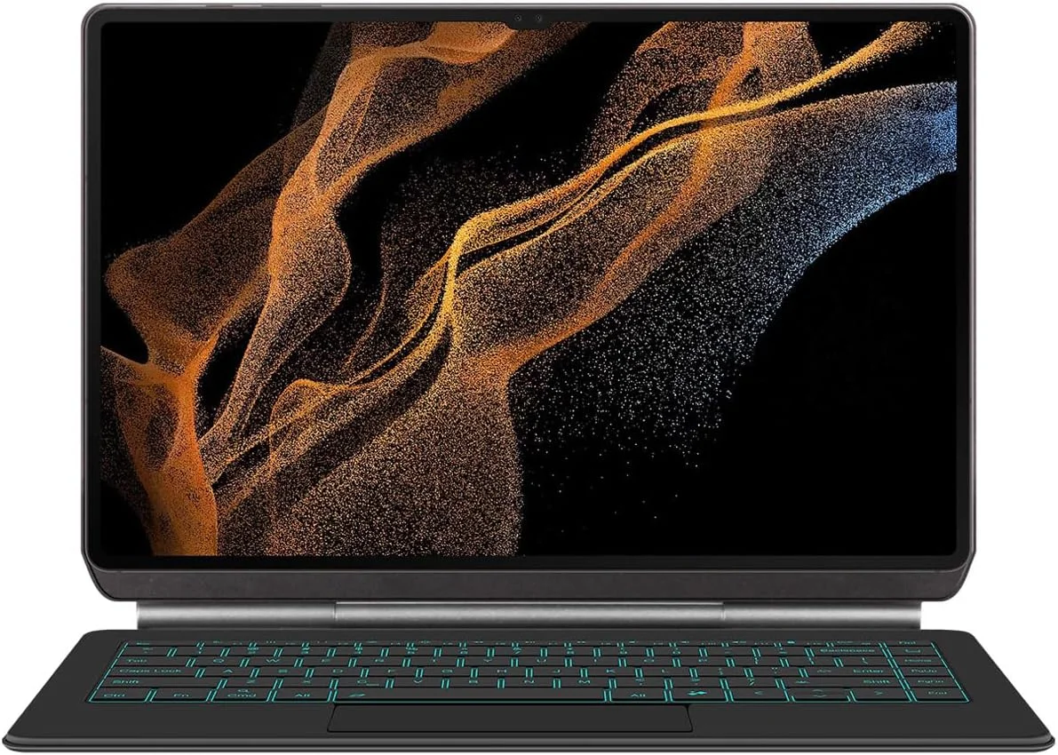 کاور کیبورد جادویی برای سامسونگ گلکسی تب S10 Ultra 14.6 اینچ (SM-X920 | SM-X926B)، کاور کیبورد بلوتوثی بی‌سیم با ترک‌پد و پایه مغناطیسی