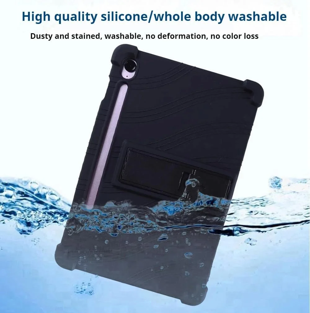 کاور تبلت گرواتری مناسب برای تبلت سامسونگ گلکسی تب S10 FE پلاس/FE+ 13.1 اینچ 2025 SM-X620/X626B [مناسب کودکان] سیلیکونی نرم با گوشه‌های ضخیم و مقاوم در برابر ضربه به همراه استند (نارنجی)