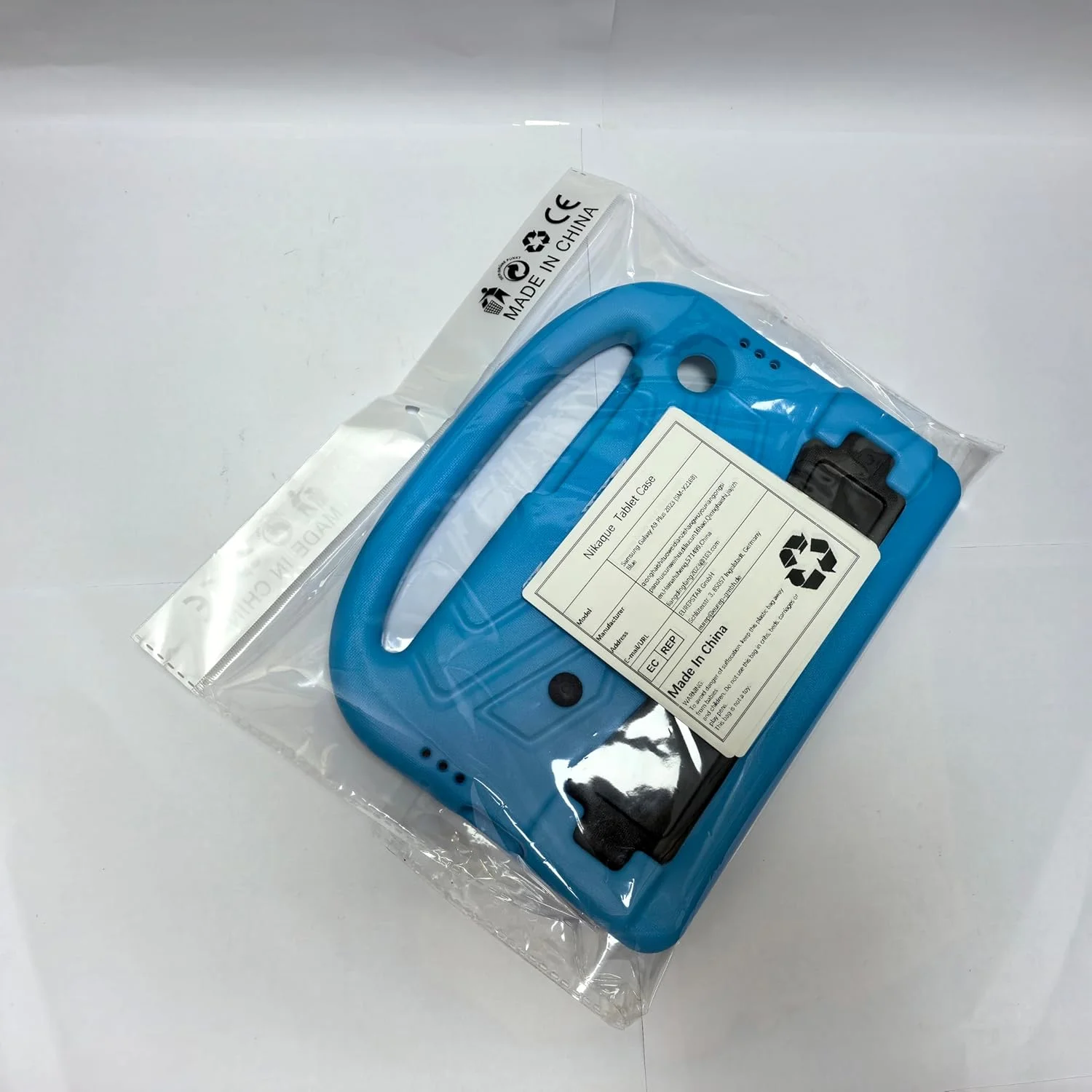 کیف تبلت نیکاکیو برای سامسونگ گلکسی A9 پلاس 2023 (SM-X216B)، مناسب کودکان، دارای دسته با استند، پوشش فوم EVA ایمن، سبک وزن، پوشش محافظ ضد ضربه، آبی