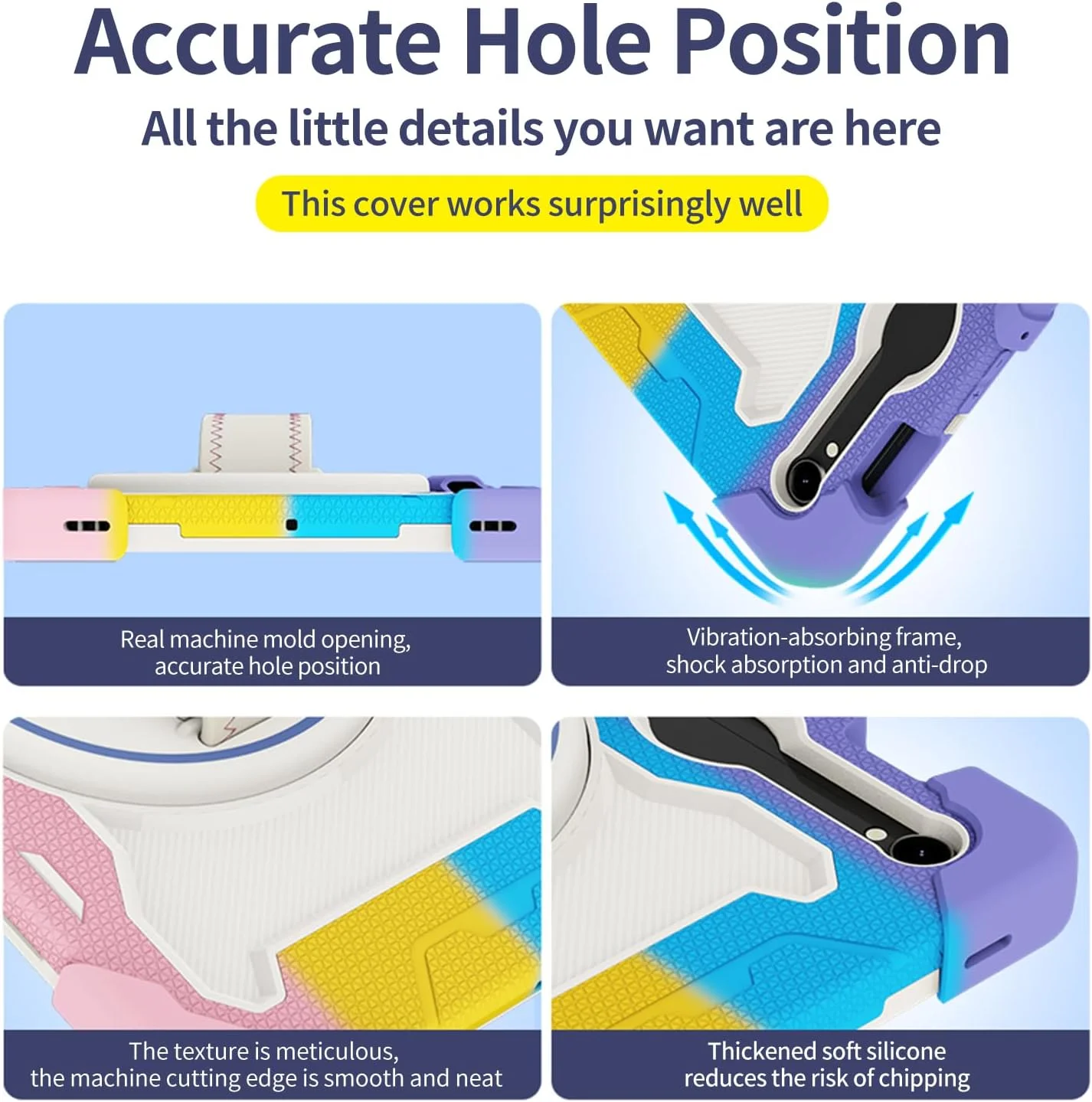 کیف تبلت nincyee برای Samsung Galaxy Tab S8/S7 11 اینچ، کیف سیلیکونی رنگین کمانی مقاوم در برابر ضربه برای کودکان با نگهدارنده مداد، بند شانه، پایه تاشو چرخشی، بند دستی کیف تبلت nincyee برای Samsung Galaxy Tab S8/S7 11 اینچ، کیف سیلیکونی رنگین کمانی مقاوم در برابر ضربه برای کودکان با نگهدارنده مداد، بند شانه، پایه تاشو چرخشی، بند دستی