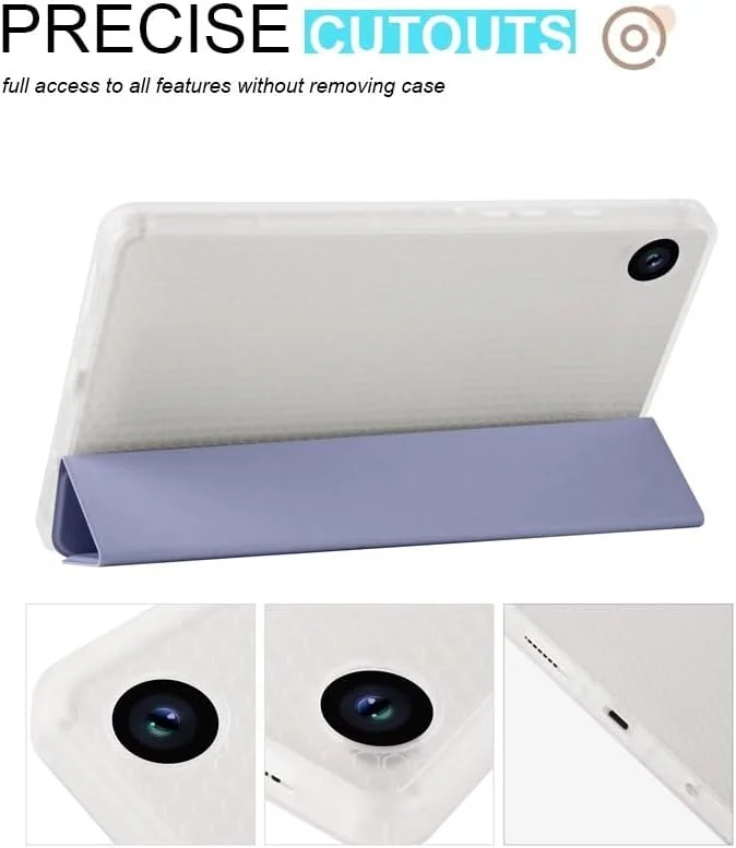 کاور شفاف تبلت سازگار با سامسونگ گلکسی تب A9 پلاس SM-X210/SM-216/SM-X218 11 اینچ، کاور باریک TPU با قابلیت بیدار/خواب خودکار، کاور محافظ سبک وزن هوشمند با جای مدادی، ضد ضربه. بنفش