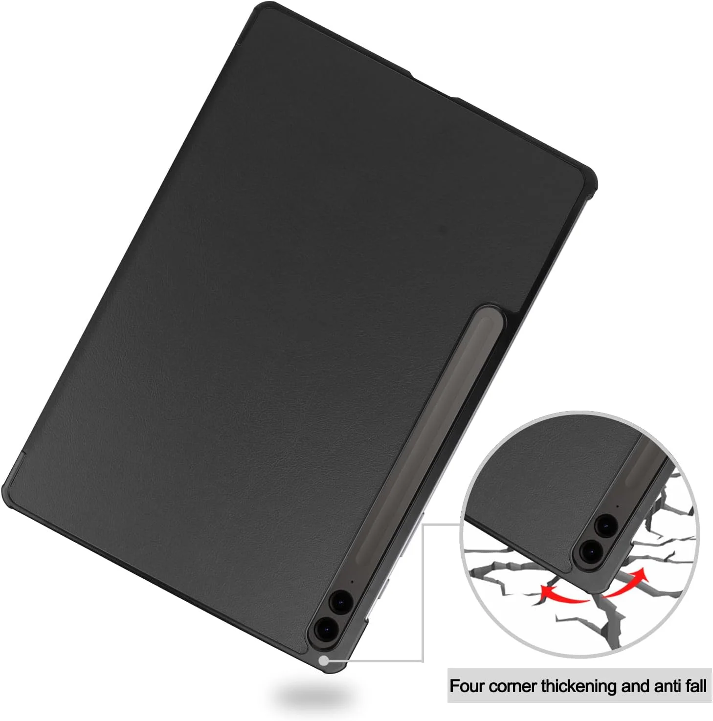 کیف تبلت RanTuo برای سامسونگ گلکسی تب S9 FE پلاس، چرم PU، سبک و نازک، ضد آب، ضد گرد و غبار، قاب محافظ ضد افتادن برای سامسونگ گلکسی تب S9 FE پلاس (مشکی)