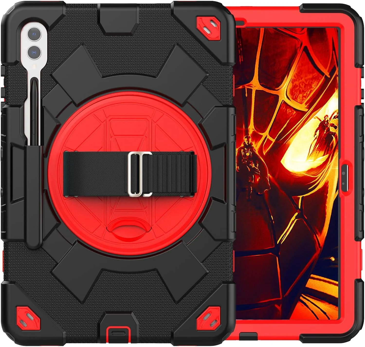 کیف تبلت nincyee برای Samsung Galaxy Tab S9+ 12.4 اینچ 2023، قاب سیلیکونی مقاوم در برابر ضربه طرح عنکبوتی قهرمان رنگین کمانی کودکانه با نگهدارنده مداد، بند شانه، پایه تاشو چرخشی، بند دستی کیف تبلت nincyee برای Samsung Galaxy Tab S9+ 12.4 اینچ 2023، قاب سیلیکونی مقاوم در برابر ضربه طرح عنکبوتی قهرمان رنگین کمانی کودکانه با نگهدارنده مداد، بند شانه، پایه تاشو چرخشی، بند دستی