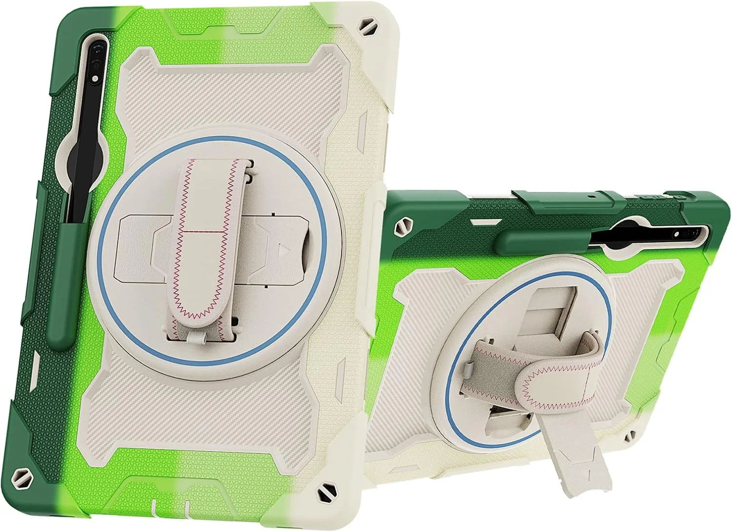 کیف تبلت nincyee برای Samsung Galaxy Tab S9+/S9 FE+ 12.4 اینچ، کیف سیلیکونی رنگین کمانی مقاوم در برابر ضربه برای کودکان با نگهدارنده مداد، بند شانه، پایه تاشو چرخان، بند دستی کیف تبلت nincyee برای Samsung Galaxy Tab S9+/S9 FE+ 12.4 اینچ، کیف سیلیکونی رنگین کمانی مقاوم در برابر ضربه برای کودکان با نگهدارنده مداد، بند شانه، پایه تاشو چرخان، بند دستی