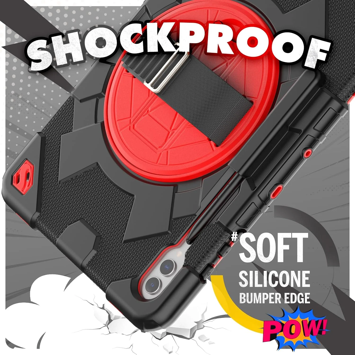 کیف تبلت nincyee برای Samsung Galaxy Tab S9+ 12.4 اینچ 2023، قاب سیلیکونی مقاوم در برابر ضربه طرح عنکبوتی قهرمان رنگین کمانی کودکانه با نگهدارنده مداد، بند شانه، پایه تاشو چرخشی، بند دستی کیف تبلت nincyee برای Samsung Galaxy Tab S9+ 12.4 اینچ 2023، قاب سیلیکونی مقاوم در برابر ضربه طرح عنکبوتی قهرمان رنگین کمانی کودکانه با نگهدارنده مداد، بند شانه، پایه تاشو چرخشی، بند دستی