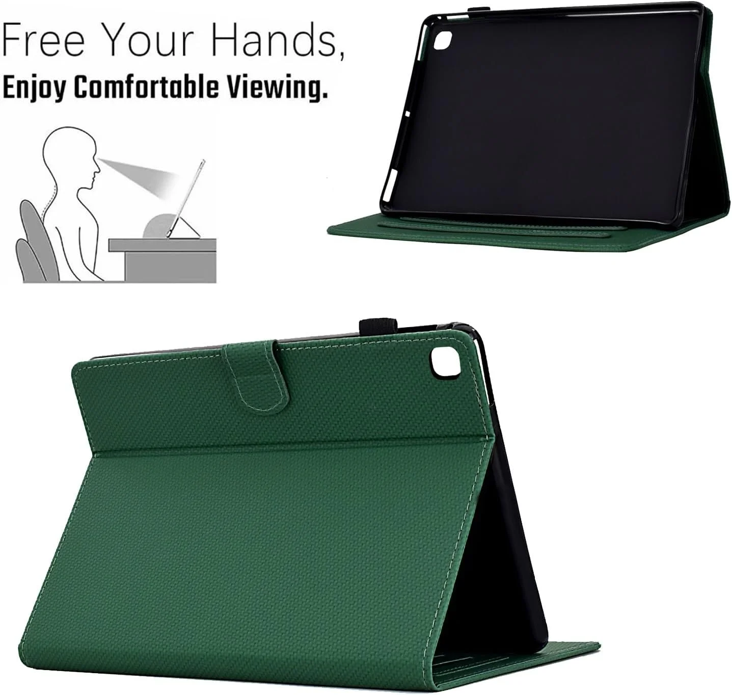 کیف تبلت مسافرتی سازگار با تبلت سامسونگ گلکسی تب S5e 10.5 اینچی مدل های 2019 SM-T720/SM-T725، کیف چرمی PU باریک با پایه چند زاویه ای، کیف ریبا کیف تبلت مسافرتی سازگار با تبلت سامسونگ گلکسی تب S5e 10.5 اینچی مدل های 2019 SM-T720/SM-T725، کیف چرمی PU باریک با پایه چند زاویه ای، کیف ریبا