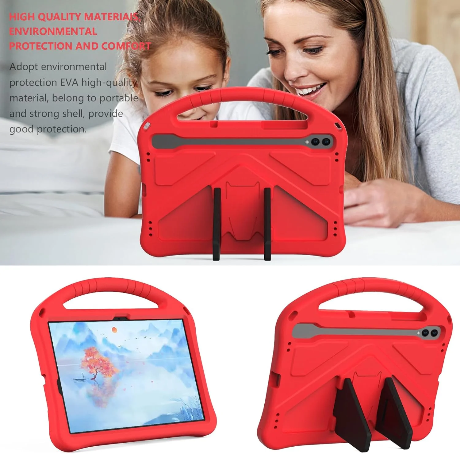 کیف کودکانه UUcovers برای تبلت سامسونگ گلکسی تب S9 FE 5G 10.9 اینچ / تب S9 11 اینچ 2023 و تب S8/تب S7 11 اینچ 2022/2020 (SM-X510/X710/X700/T870) با جای قلم S-Pen/پایه/دستگیره، کاور نرم EVA ضد ضربه، قرمز کیف کودکانه UUcovers برای تبلت سامسونگ گلکسی تب S9 FE 5G 10.9 اینچ / تب S9 11 اینچ 2023 و تب S8/تب S7 11 اینچ 2022/2020 (SM-X510/X710/X700/T870) با جای قلم S-Pen/پایه/دستگیره، کاور نرم EVA ضد ضربه، قرمز