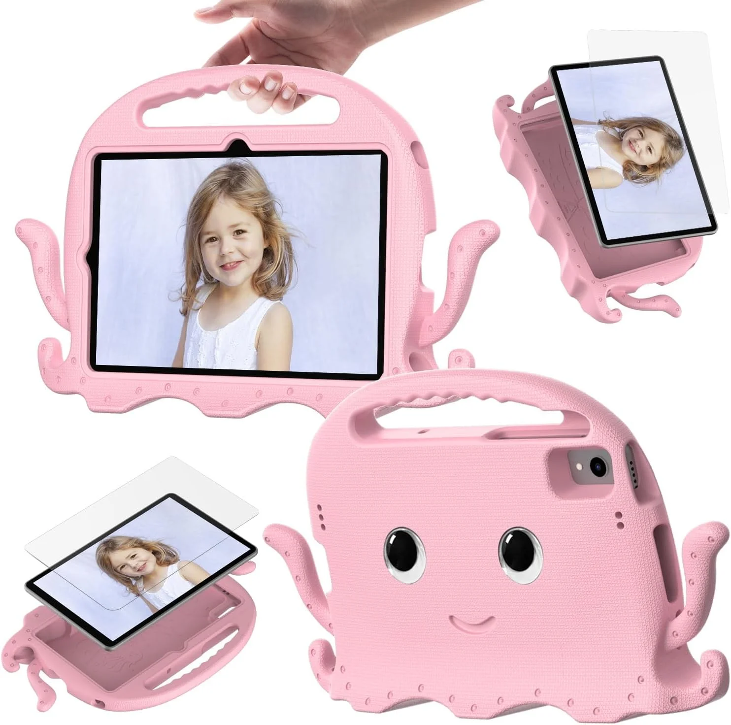 کیف تبلت سازگار با سامسونگ گلکسی تب S5e 10.5 (2019) SM-T720/T725، کاور سبک و مقاوم در برابر ضربه مناسب کودکان، کاور تبلت با گوشههای ضد لغزش و بند شانه برای پسران کیف تبلت سازگار با سامسونگ گلکسی تب S5e 10.5 (2019) SM-T720/T725، کاور سبک و مقاوم در برابر ضربه مناسب کودکان، کاور تبلت با گوشههای ضد لغزش و بند شانه برای پسران