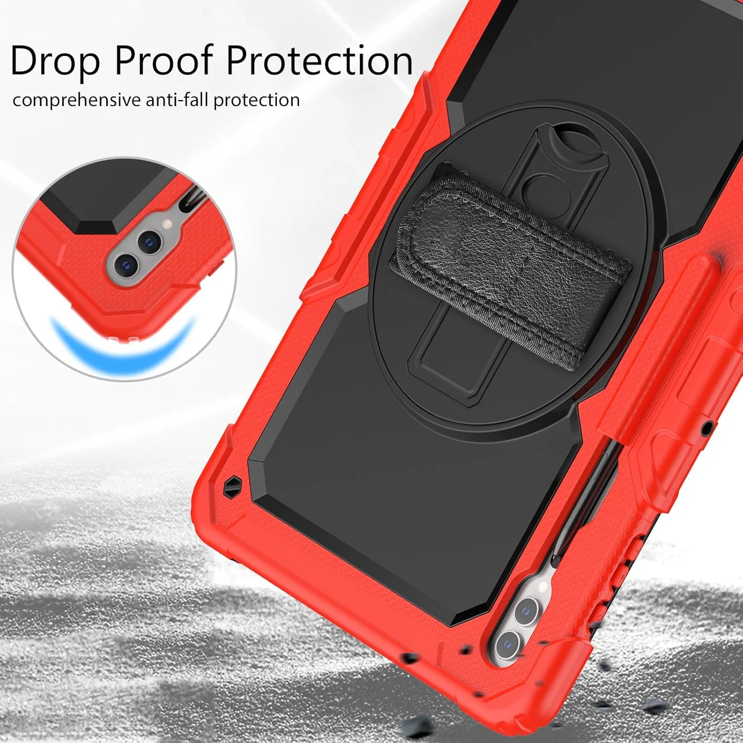 کیف محافظتی تبلت مقاوم Nincyee برای Samsung Galaxy Tab S9 Ultra 14.6 اینچ، کاور سیلیکونی ضد ضربه رنگین کمانی 3 در 1 با نگهدارنده مداد، بند شانه، بند دستی، پایه تاشو کیف محافظتی تبلت مقاوم Nincyee برای Samsung Galaxy Tab S9 Ultra 14.6 اینچ، کاور سیلیکونی ضد ضربه رنگین کمانی 3 در 1 با نگهدارنده مداد، بند شانه، بند دستی، پایه تاشو