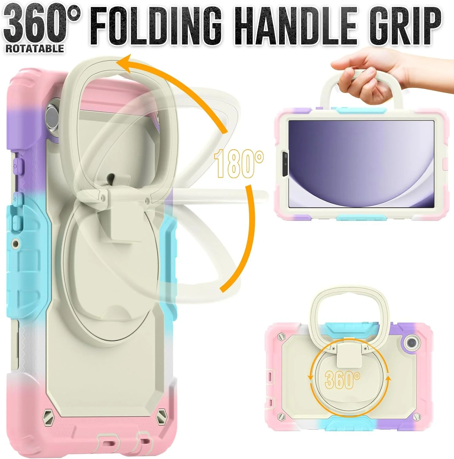 کیف محافظ تبلت مقاوم Nincyee برای Samsung Galaxy Tab A9 8.7 اینچ 2023، کاور سیلیکونی ضد ضربه 3 در 1 با نگهدارنده قلم، بند شانه، پایه تاشو نامرئی کیف محافظ تبلت مقاوم Nincyee برای Samsung Galaxy Tab A9 8.7 اینچ 2023، کاور سیلیکونی ضد ضربه 3 در 1 با نگهدارنده قلم، بند شانه، پایه تاشو نامرئی