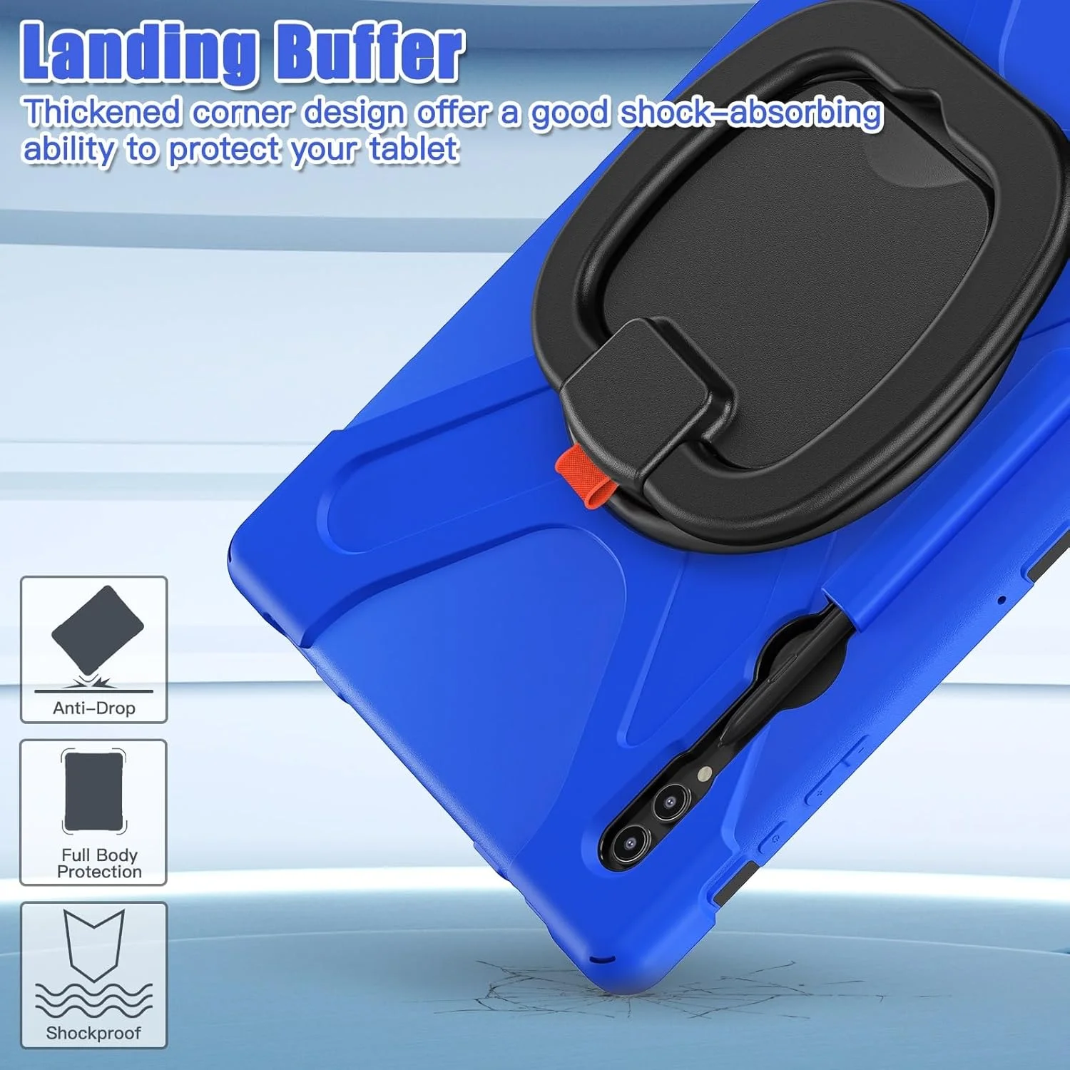 کاور تبلت سازگار با سامسونگ گلکسی تب S10 Ultra 14.6 اینچ 2024 SM-X920، کاور ضد ضربه TPU سنگین، با قابلیت چرخش 360 درجه، دارای دستگیره چند منظوره + بند شانه ای، کاور مقاوم کاور تبلت سازگار با سامسونگ گلکسی تب S10 Ultra 14.6 اینچ 2024 SM-X920، کاور ضد ضربه TPU سنگین، با قابلیت چرخش 360 درجه، دارای دستگیره چند منظوره + بند شانه ای، کاور مقاوم