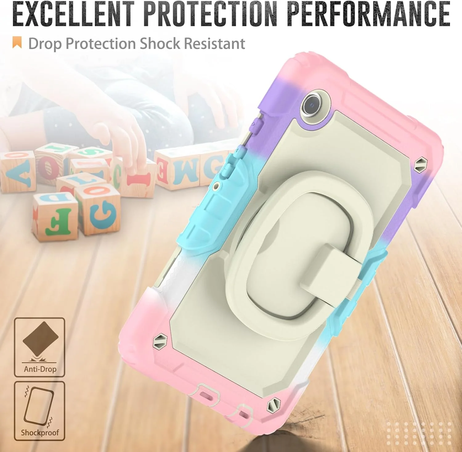 کیف محافظ تبلت مقاوم Nincyee برای Samsung Galaxy Tab A9 8.7 اینچ 2023، کاور سیلیکونی ضد ضربه 3 در 1 با نگهدارنده قلم، بند شانه، پایه تاشو نامرئی کیف محافظ تبلت مقاوم Nincyee برای Samsung Galaxy Tab A9 8.7 اینچ 2023، کاور سیلیکونی ضد ضربه 3 در 1 با نگهدارنده قلم، بند شانه، پایه تاشو نامرئی