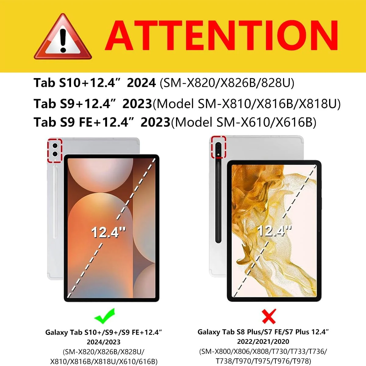 کیف باریک هیبریدی WAYIFON برای تبلت سامسونگ گلکسی تب S10 پلاس 2024 / S9 FE پلاس 5G 12.4 اینچ 2023 با جای قلم S، کاور ضد ضربه با بدنه پشتی شفاف، شفاف کیف باریک هیبریدی WAYIFON برای تبلت سامسونگ گلکسی تب S10 پلاس 2024 / S9 FE پلاس 5G 12.4 اینچ 2023 با جای قلم S، کاور ضد ضربه با بدنه پشتی شفاف، شفاف