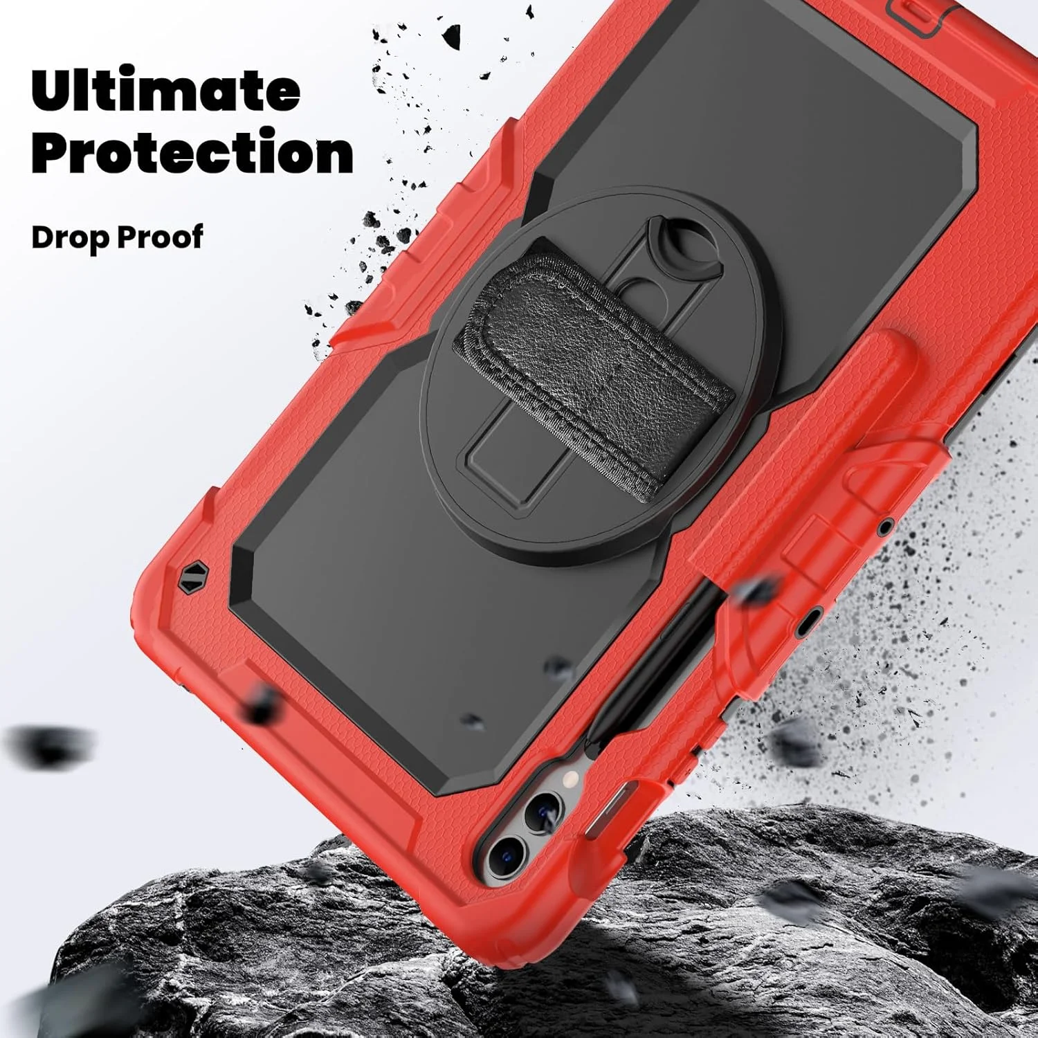 کیف محافظ تبلت سنگین نینسی برای سامسونگ گلکسی تب S9 FE+ 12.4 اینچ، کاور سیلیکونی رنگین کمانی ضد ضربه 3 در 1 با نگهدارنده مداد، بند شانه، بند دستی، پایه تاشو