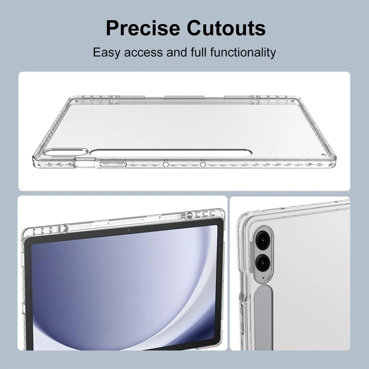 کیف باریک هیبریدی WAYIFON برای تبلت سامسونگ گلکسی تب S10 پلاس 2024 / S9 FE پلاس 5G 12.4 اینچ 2023 با جای قلم S، کاور ضد ضربه با بدنه پشتی شفاف، شفاف کیف باریک هیبریدی WAYIFON برای تبلت سامسونگ گلکسی تب S10 پلاس 2024 / S9 FE پلاس 5G 12.4 اینچ 2023 با جای قلم S، کاور ضد ضربه با بدنه پشتی شفاف، شفاف