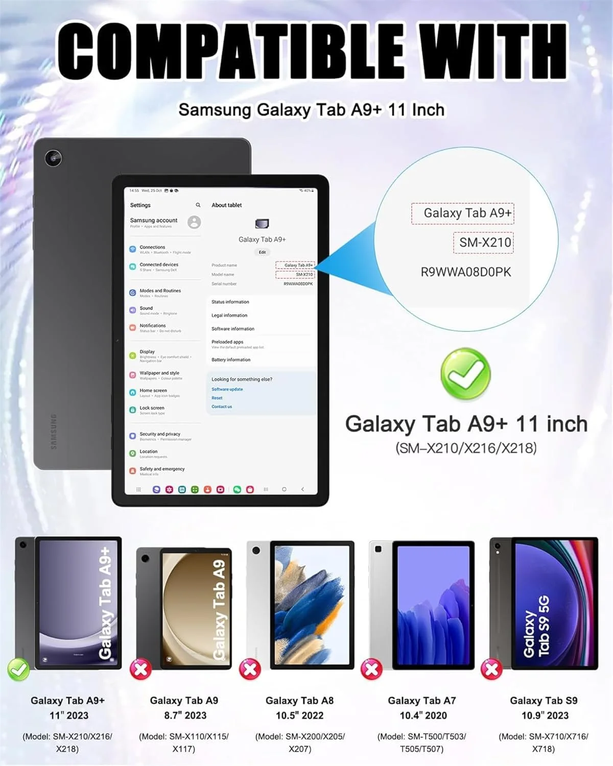 کیف تبلت HYAEcase برای Samsung Galaxy Tab A9+ Plus 11 اینچ 2023 SM-X210/X216/X218، سبک وزن، ضد ضربه، مقاوم، EVA، دارای دسته مناسب کودکان، پایه نگهدارنده، قاب محافظ کودکانه (قرمز)