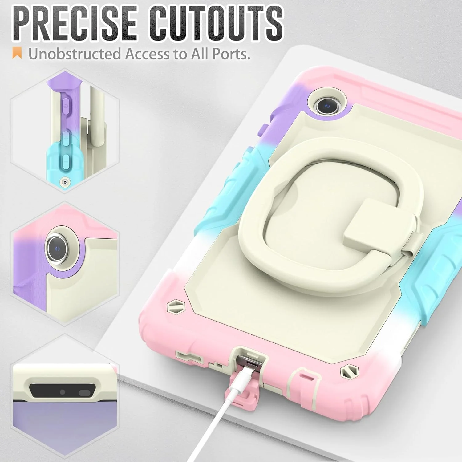 کیف محافظ تبلت مقاوم Nincyee برای Samsung Galaxy Tab A9 8.7 اینچ 2023، کاور سیلیکونی ضد ضربه 3 در 1 با نگهدارنده مداد، بند شانه، پایه تاشو نامرئی کیف محافظ تبلت مقاوم Nincyee برای Samsung Galaxy Tab A9 8.7 اینچ 2023، کاور سیلیکونی ضد ضربه 3 در 1 با نگهدارنده مداد، بند شانه، پایه تاشو نامرئی