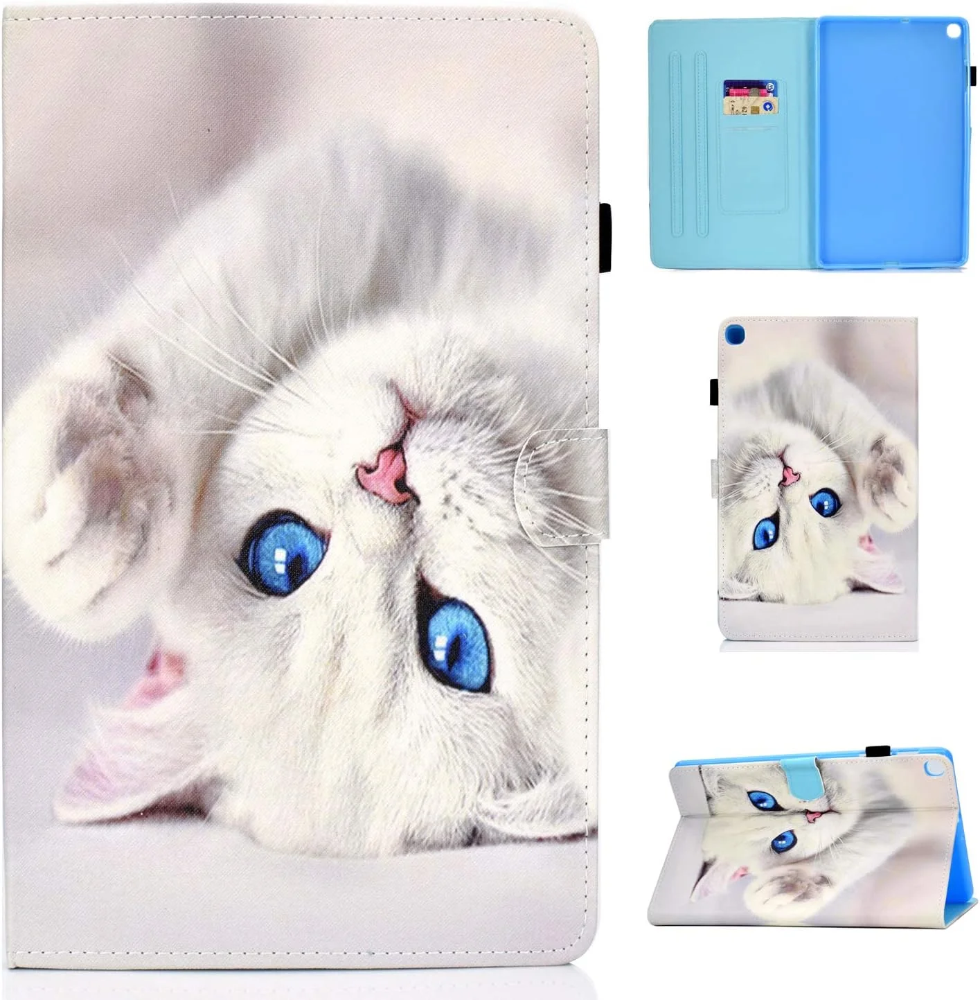 کیف Succtop برای گلکسی تب A7 10.4 اینچ 2020، جلد چرمی PU با نگهدارنده مداد، کیف محافظ تبلت کیف پول سامسونگ تب A7 2020 برای سامسونگ گلکسی تب A7 T500/T505/T507، گربه سفید کیف Succtop برای گلکسی تب A7 10.4 اینچ 2020، جلد چرمی PU با نگهدارنده مداد، کیف محافظ تبلت کیف پول سامسونگ تب A7 2020 برای سامسونگ گلکسی تب A7 T500/T505/T507، گربه سفید