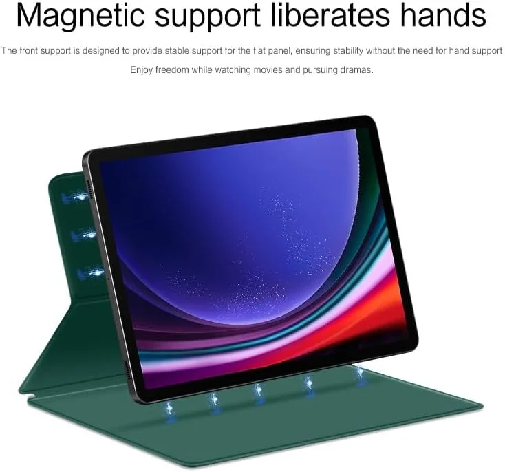 کیف تبلت مغناطیسی مناسب برای Samsung Galaxy Tab S9 Plus 12.4 اینچ 2023 X810/X816B/X818U، کاور باریک مناسب برای تبلت، کیف مناسب برای Galaxy Tab S9+ 5G کیف تبلت مغناطیسی مناسب برای Samsung Galaxy Tab S9 Plus 12.4 اینچ 2023 X810/X816B/X818U، کاور باریک مناسب برای تبلت، کیف مناسب برای Galaxy Tab S9+ 5G