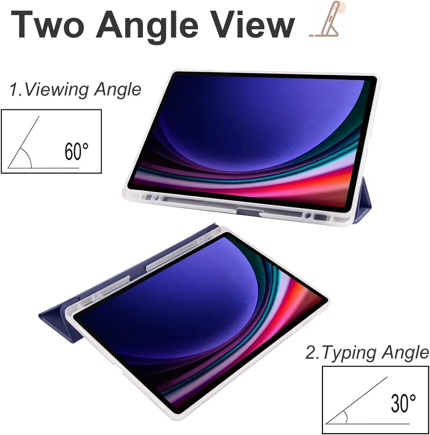 کاور شفاف تبلت سازگار با تبلت سامسونگ گلکسی تب S8/S7 11 اینچی (SM-X700/X706/T870/T875/T878)، کاور باریک TPU با قابلیت بیدار شدن/به خواب رفتن خودکار، کاور سبک وزن هوشمند با جای مدادی، کاور ضد ضربه، سرمه ای کاور شفاف تبلت سازگار با تبلت سامسونگ گلکسی تب S8/S7 11 اینچی (SM-X700/X706/T870/T875/T878)، کاور باریک TPU با قابلیت بیدار شدن/به خواب رفتن خودکار، کاور سبک وزن هوشمند با جای مدادی، کاور ضد ضربه، سرمه ای