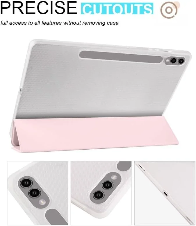 Clear Tablet Case Compatible with Samsung Galaxy Tab S8 Plus/S7 Plus 12.4" SM-X800/X806 SM-T970/T975,TPU Slim Cover Auto Wake/Sleep Smart Lightweight Case w/Pencil Holder Shockproof Cover.Pink Clear Tablet Case Compatible with Samsung Galaxy Tab S8 Plus/S7 Plus 12.4" SM-X800/X806 SM-T970/T975,TPU Slim Cover Auto Wake/Sleep Smart Lightweight Case w/Pencil Holder Shockproof Cover.Pink