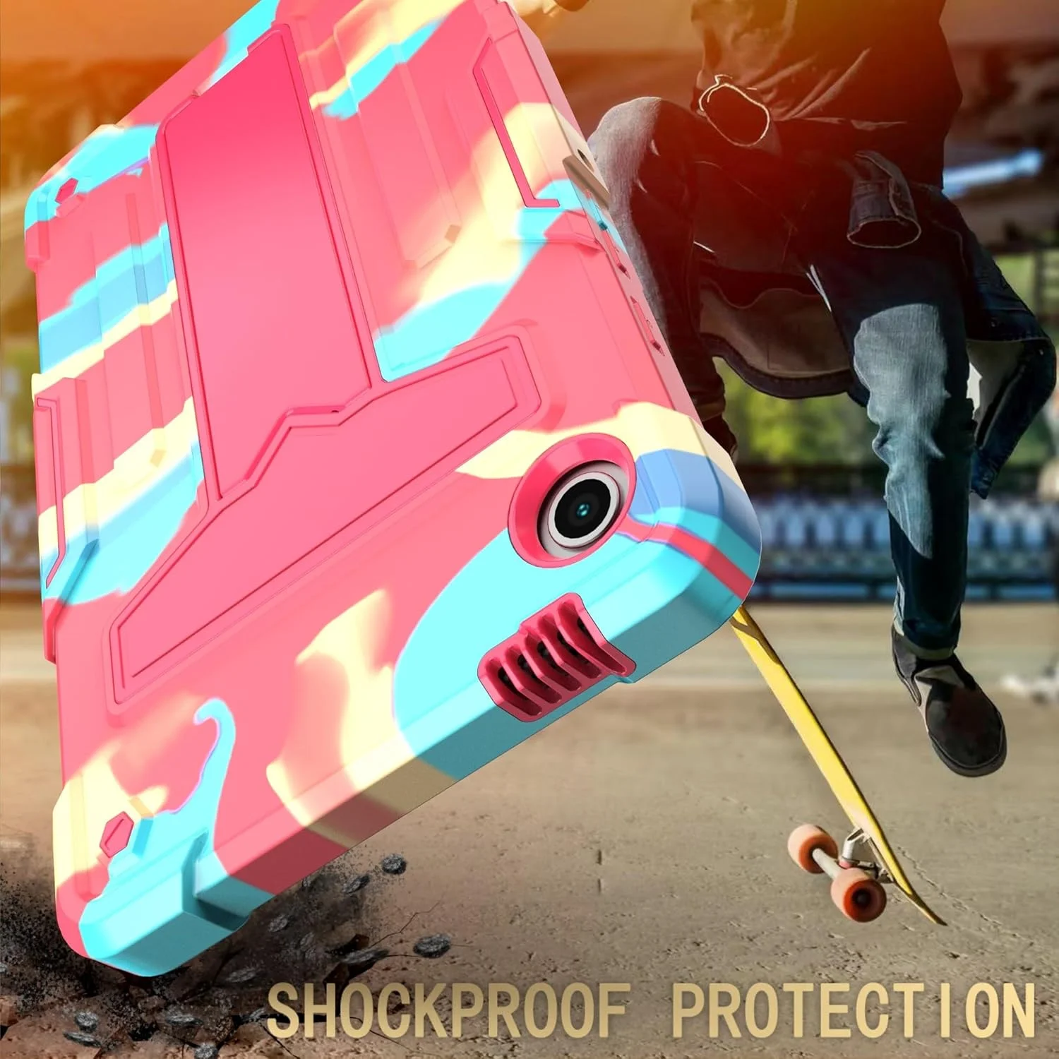 کاور تبلت سازگار با تبلت سامسونگ گلکسی تب A9 8.7 اینچ 2023 مدل SM-X110/X115، دارای پایه و بدنه سه لایه هیبریدی، کاور مقاوم در برابر ضربه و محافظت در برابر افتادن، مناسب برای تبلت در منزل (رنگ رز رنگین کمانی) کاور تبلت سازگار با تبلت سامسونگ گلکسی تب A9 8.7 اینچ 2023 مدل SM-X110/X115، دارای پایه و بدنه سه لایه هیبریدی، کاور مقاوم در برابر ضربه و محافظت در برابر افتادن، مناسب برای تبلت در منزل (رنگ رز رنگین کمانی)