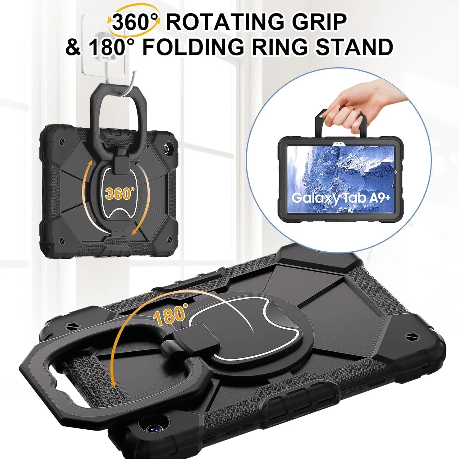 کیف تبلت کودکانه nincyee برای Samsung Galaxy Tab A9+ 11 اینچ 2023، کاور سیلیکونی رنگین کمانی ضد ضربه 3 در 1 با نگهدارنده قلم، بند شانه، پایه تاشو و حلقه های چرخان برای کودکان کیف تبلت کودکانه nincyee برای Samsung Galaxy Tab A9+ 11 اینچ 2023، کاور سیلیکونی رنگین کمانی ضد ضربه 3 در 1 با نگهدارنده قلم، بند شانه، پایه تاشو و حلقه های چرخان برای کودکان