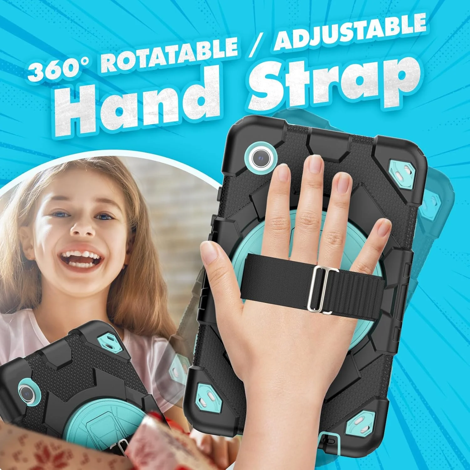 کیف تبلت nincyee برای Samsung Galaxy Tab A9 8.7 اینچ 2023، قاب سیلیکونی عنکبوتی رنگارنگ و مقاوم برای کودکان با جای قلم، بند شانه، بند دستی چرخان 360 درجه و پایه تاشو کیف تبلت nincyee برای Samsung Galaxy Tab A9 8.7 اینچ 2023، قاب سیلیکونی عنکبوتی رنگارنگ و مقاوم برای کودکان با جای قلم، بند شانه، بند دستی چرخان 360 درجه و پایه تاشو