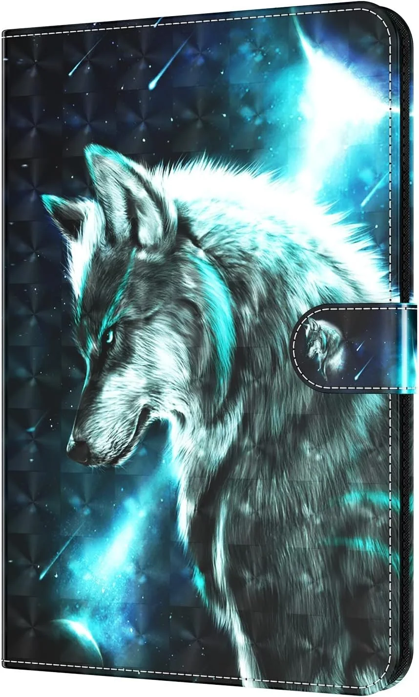 کیف تبلت چرمی نقاشی شده خلاقانه MEOORHE برای Samsung Galaxy A7 10.4 A8 10.5 دارای اسلات کارت، جیب، پایه و محافظ داخلی TPU نرم (گرگ، A8 10.5 2021 X200) کیف تبلت چرمی نقاشی شده خلاقانه MEOORHE برای Samsung Galaxy A7 10.4 A8 10.5 دارای اسلات کارت، جیب، پایه و محافظ داخلی TPU نرم (گرگ، A8 10.5 2021 X200)