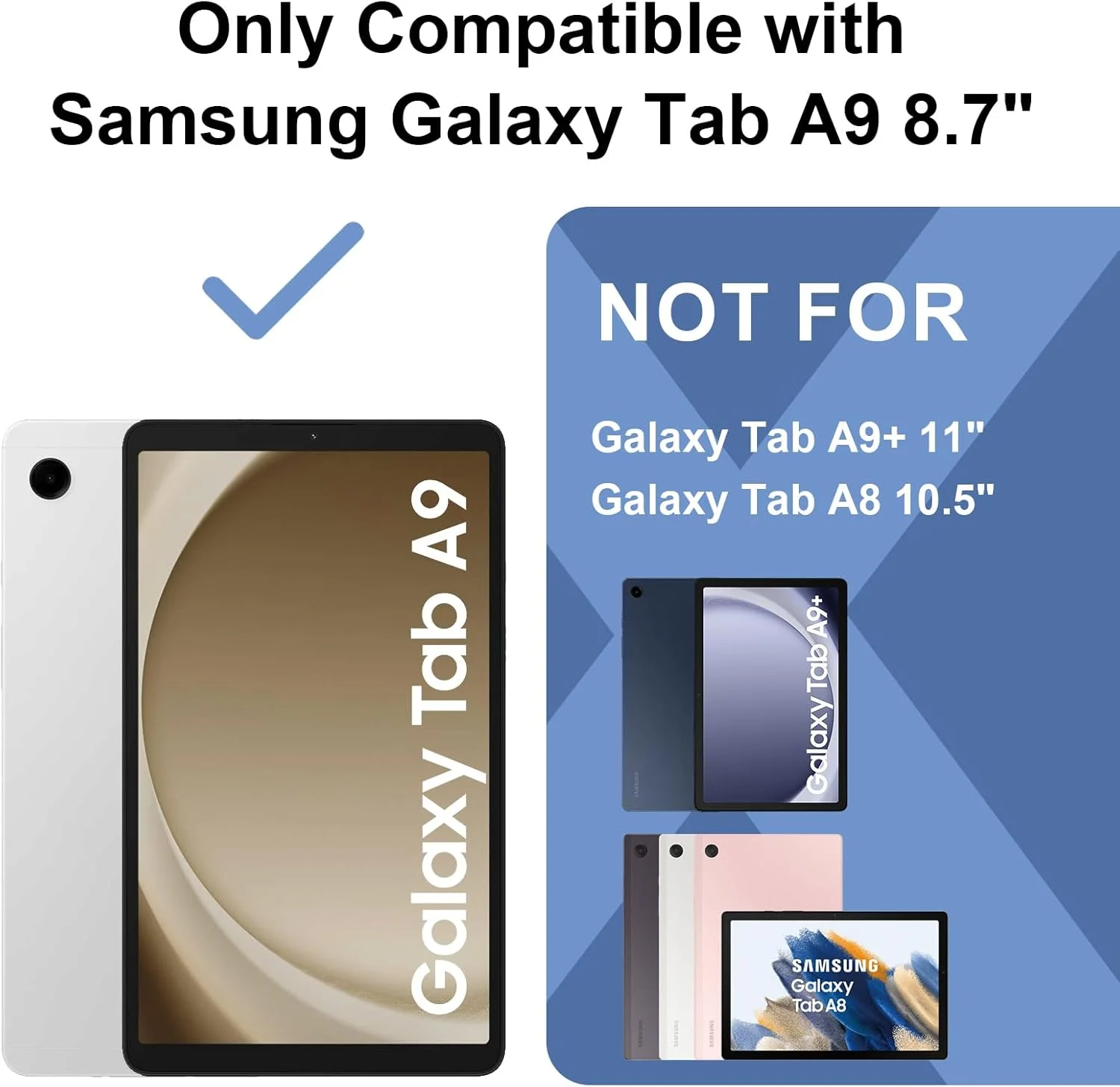 کیف تبلت کودکانه nincyee برای Samsung Galaxy Tab A9 8.7 اینچ 2023، کاور سیلیکونی رنگین کمانی ضد ضربه 3 در 1 با نگهدارنده مداد، بند شانه، پایه تاشو و حلقه های چرخان برای کودکان