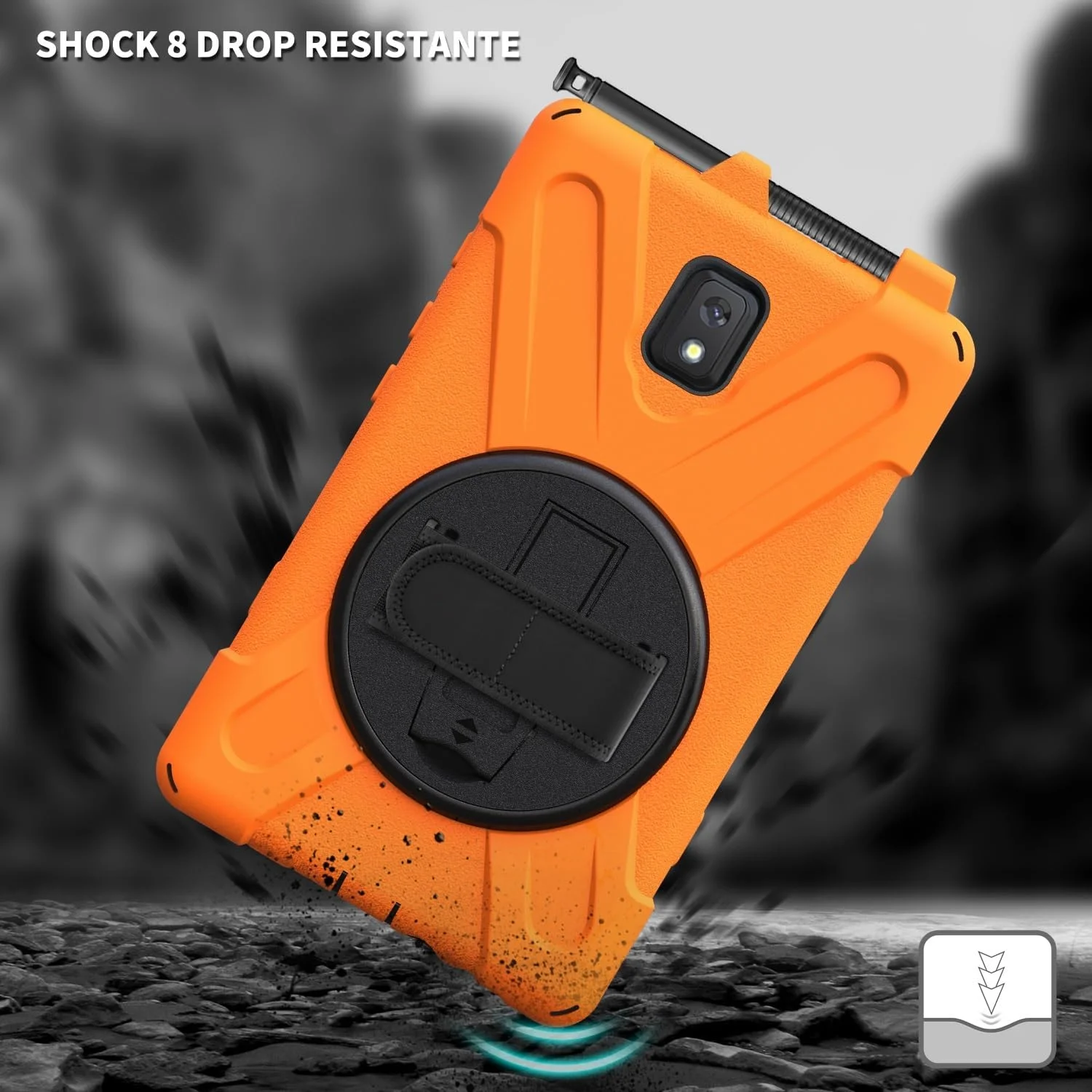 کیف تبلت مسافرتی سازگار با Samsung Galaxy Tab Active 3 T570/T575، کیف مقاوم در برابر ضربه و محافظت در برابر افتادن با بند شانه، کیف محافظ سیلیکونی برای کودکان، محافظ تبلت