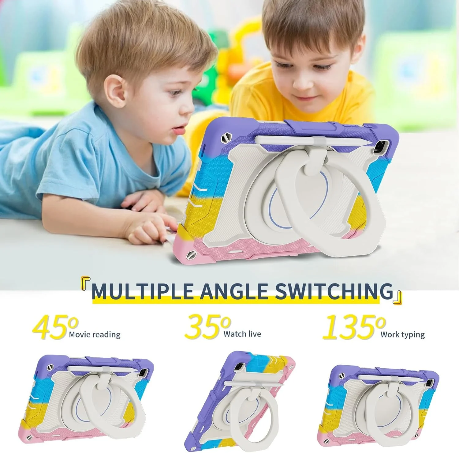 کیف مسافرتی تبلت سازگار با تبلت سامسونگ گلکسی تب S6 لایت 10.4 اینچ P610/P613/P615/P619 (2020/2022) با جای قلم، کیف محافظ ناهموار با دسته چرخان و