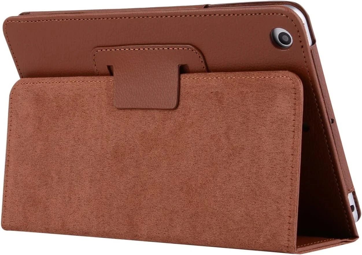کیف تبلت چرمی شیک و راحت MEOORHE برای Samsung Galaxy A7 Lite A8 A 10.5 A 10.1، طراحی فولیو با پایه ثابت، محافظ لبه تقویت شده (قهوه ای، A 10.1 2019 T510)
