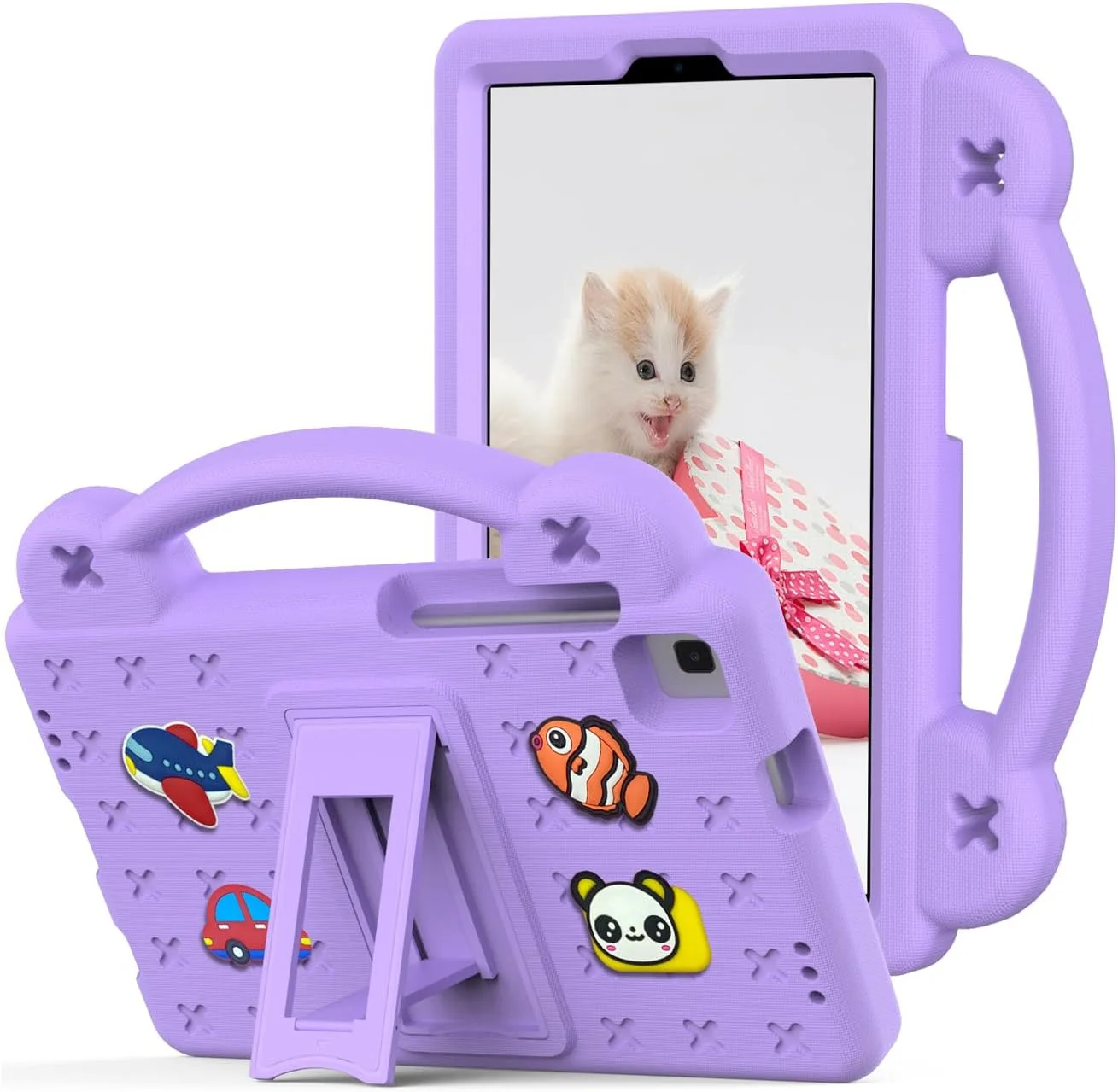 کیف تبلت کودکانه nincyee برای Samsung Galaxy Tab A 10.1 اینچ 2019 SM-T510/T515، کاور مقاوم در برابر ضربه EVA با پایه تاشو، کیف کارتونی خرس کوچولو با بند شانه برای کودکان