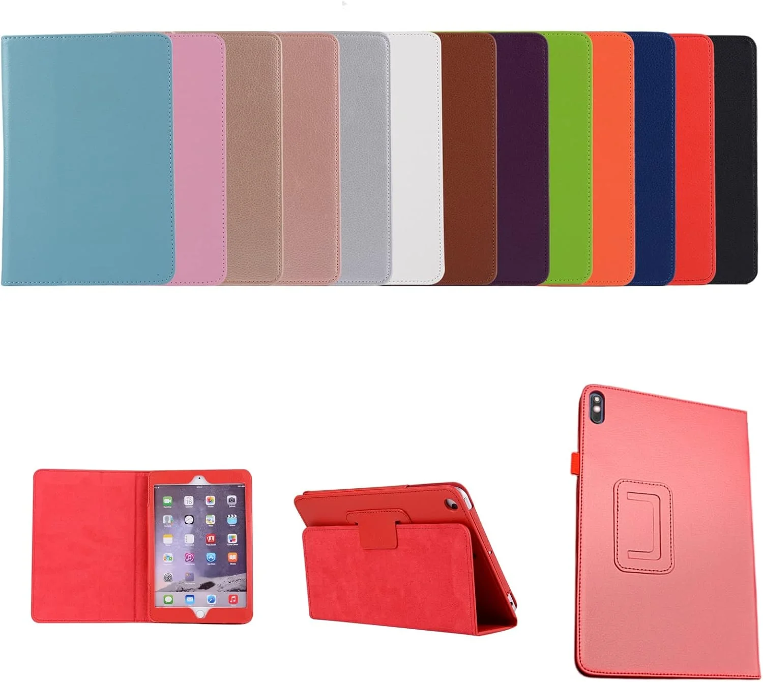 کیف تبلت چرمی شیک و راحت MEOORHE برای Samsung Galaxy A7 Lite A8 A 10.5 A 10.1، طراحی فولیو با پایه ثابت، محافظ لبه تقویت شده (قهوه ای، A 10.1 2019 T510)