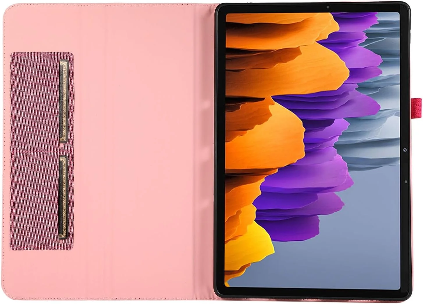 کیف باریک تبلت مسافرتی سازگار با Samsung Galaxy Tab S10 Plus/S9 Plus/S9 FE Plus، کاور هوشمند ضد ضربه با پایه و عملکرد بیدار/خواب خودکار، carc