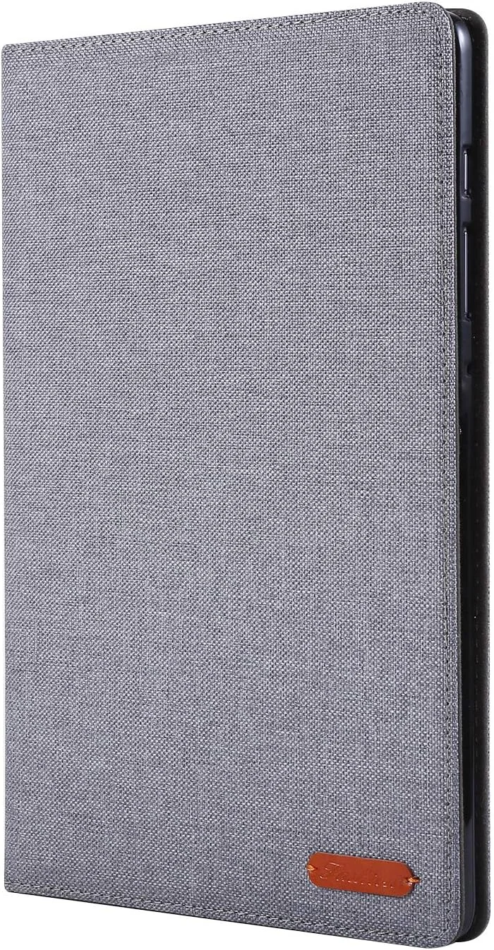 کاور محافظ تبلت Chstls برای گلکسی تب S6، کاور محافظ سبک وزن با بافت پارچه ای TPU نرم و عملکرد خواب/بیدار خودکار و 2 جای کارت برای Samsung Galaxy Tab S6 (2019) 10.5 اینچ / SM-T860 / SM-T865 - خاکستری