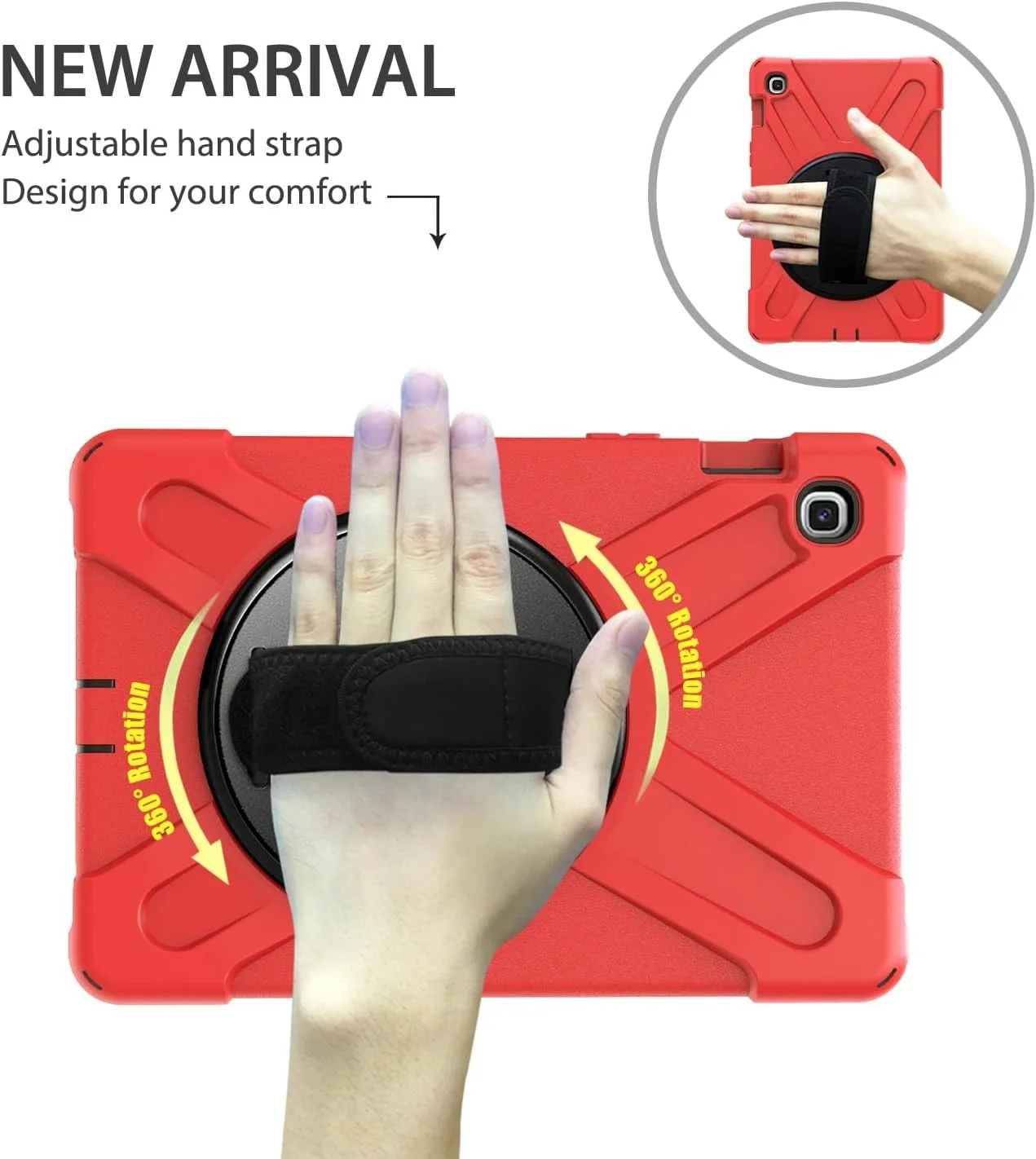 کیف تبلت مسافرتی سازگار با Samsung Galaxy Tab S5e 10.5 2019 T720 T725 T727، کیف محافظ مقاوم در برابر ضربه با بند شانه ای، کیف سیلیکونی محافظ کودکانه