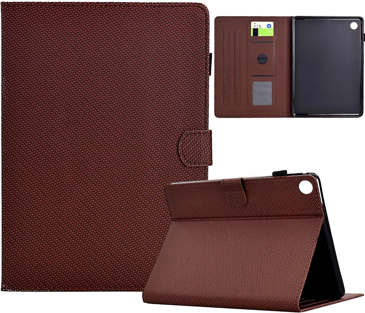 کیف محافظ تبلت سازگار با سامسونگ گلکسی تب A9 8.7 اینچ 2023، کیف محافظ کامل، باریک، سبک وزن، تاشو و دارای جای کارت، جلد چرمی PU مناسب برای کار با سامسونگ تب A9 8.7 اینچ